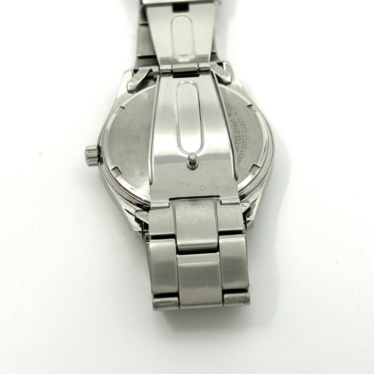 【稼働品】SEIKO セイコー メンズ 腕時計 ソーラー V158-0A80 ラウンド ネイビー文字盤 デイデイト カレンダー アナログ ステンレス シンプル スタイリッシュ ビジネスウォッチ クラシックデザイン クリーニング済み G6