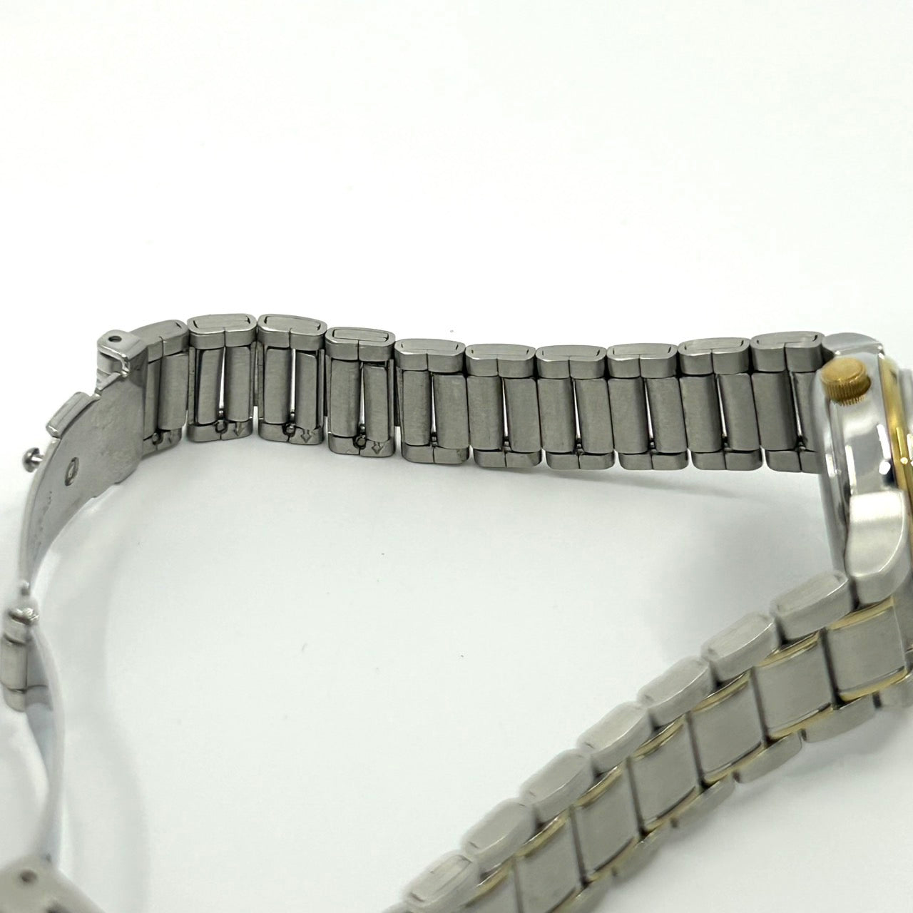 【稼働品】CITIZEN シチズン Eco-Drive エコドライブ レディース腕時計 E011 ネイビー文字盤 ゴールド コンビカラー デイト アナログ ソーラー 10気圧防水 エレガント クラシックデザイン クリーニング済み G6