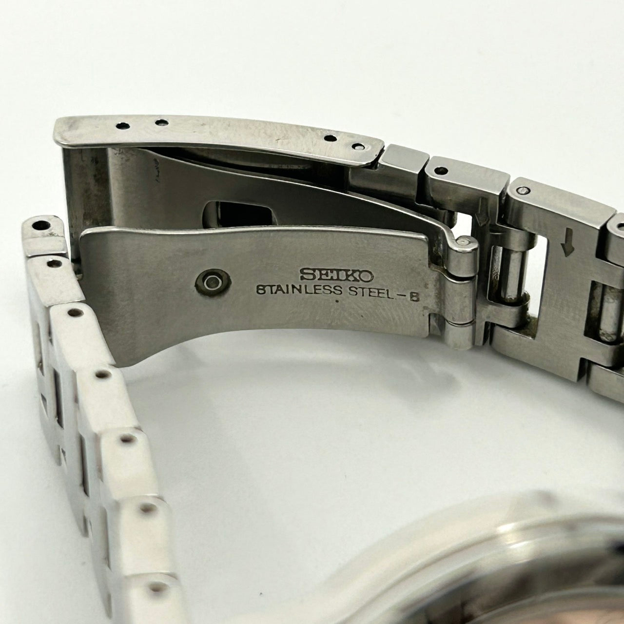 【稼働品／箱付き】SEIKO LUKIA セイコー ルキア 腕時計 5Y89-0B30 ピンク文字盤 クオーツ マルチファンクション デイデイト 24時間計 ラウンド アナログ 10気圧防水 ステンレス エレガント クラシック クリーニング済み G1