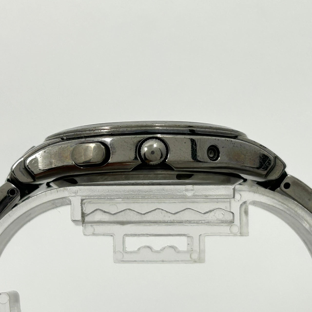 【稼働品】CITIZEN ATTESA シチズン アテッサ メンズ腕時計 エコドライブ H415 電波ソーラー チタン ブラック文字盤 デイト アナログ ビジネスウォッチ スタイリッシュ クラシックデザイン DURATECT クリーニング済み G6