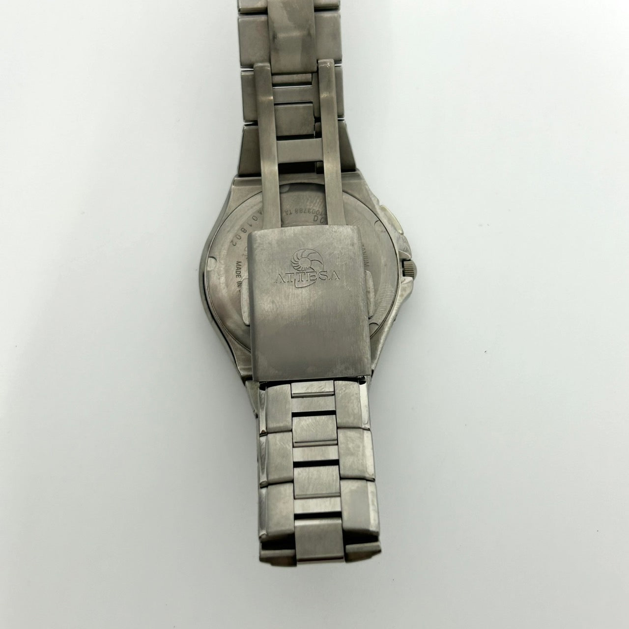 【稼働品】CITIZEN ATTESA シチズン アテッサ メンズ腕時計 エコドライブ H410 電波ソーラー チタン ブラック文字盤 デイト アナログ ビジネスウォッチ スタイリッシュ クラシックデザイン DURATECT クリーニング済み G6