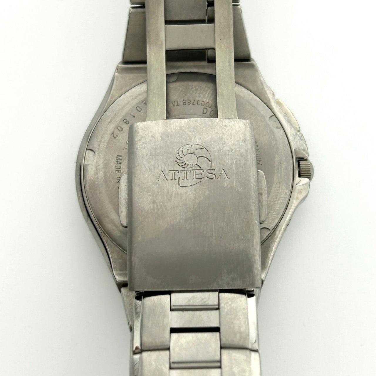 【稼働品】CITIZEN ATTESA シチズン アテッサ メンズ腕時計 エコドライブ H410 電波ソーラー チタン ブラック文字盤 デイト アナログ ビジネスウォッチ スタイリッシュ クラシックデザイン DURATECT クリーニング済み G6