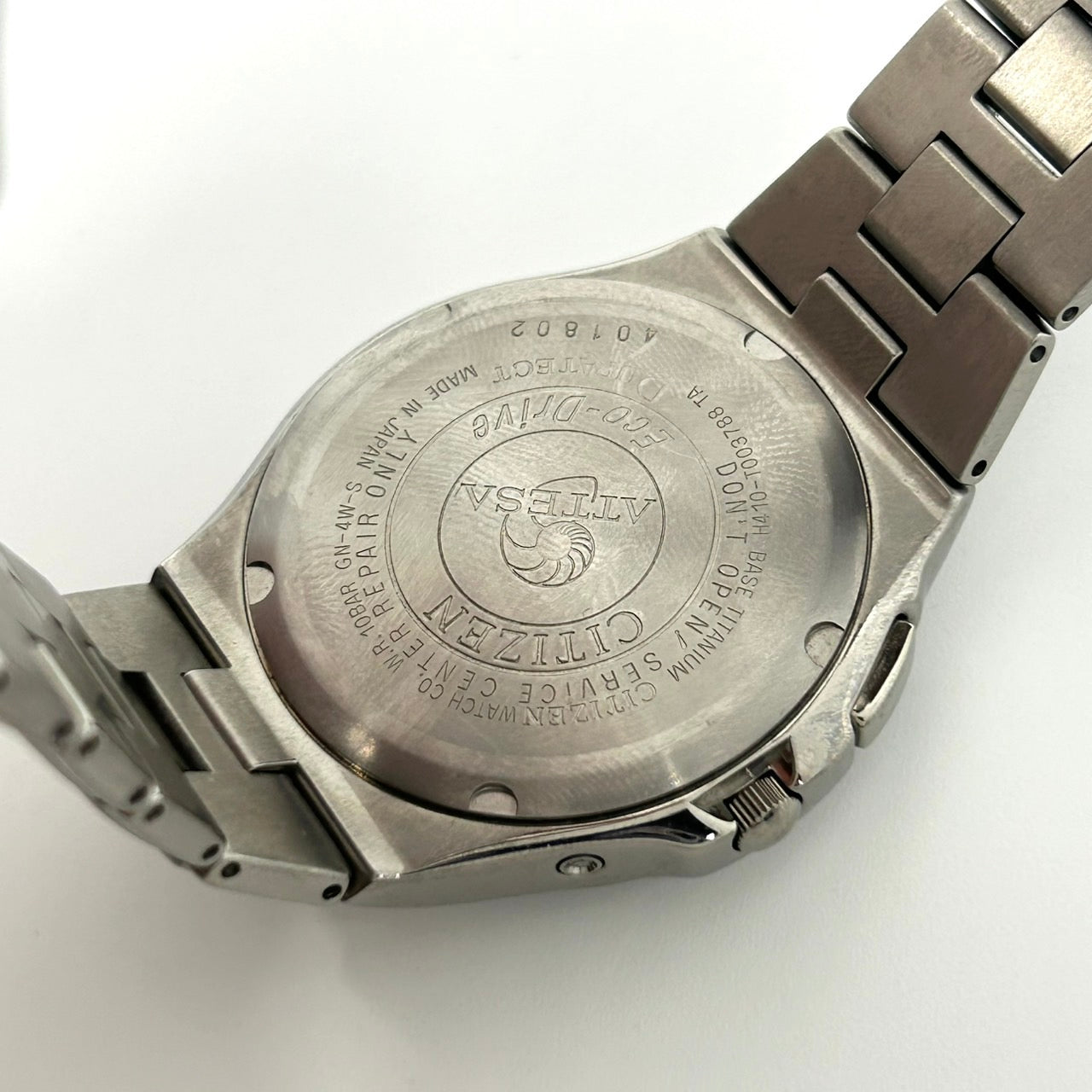 【稼働品】CITIZEN ATTESA シチズン アテッサ メンズ腕時計 エコドライブ H410 電波ソーラー チタン ブラック文字盤 デイト アナログ ビジネスウォッチ スタイリッシュ クラシックデザイン DURATECT クリーニング済み G6