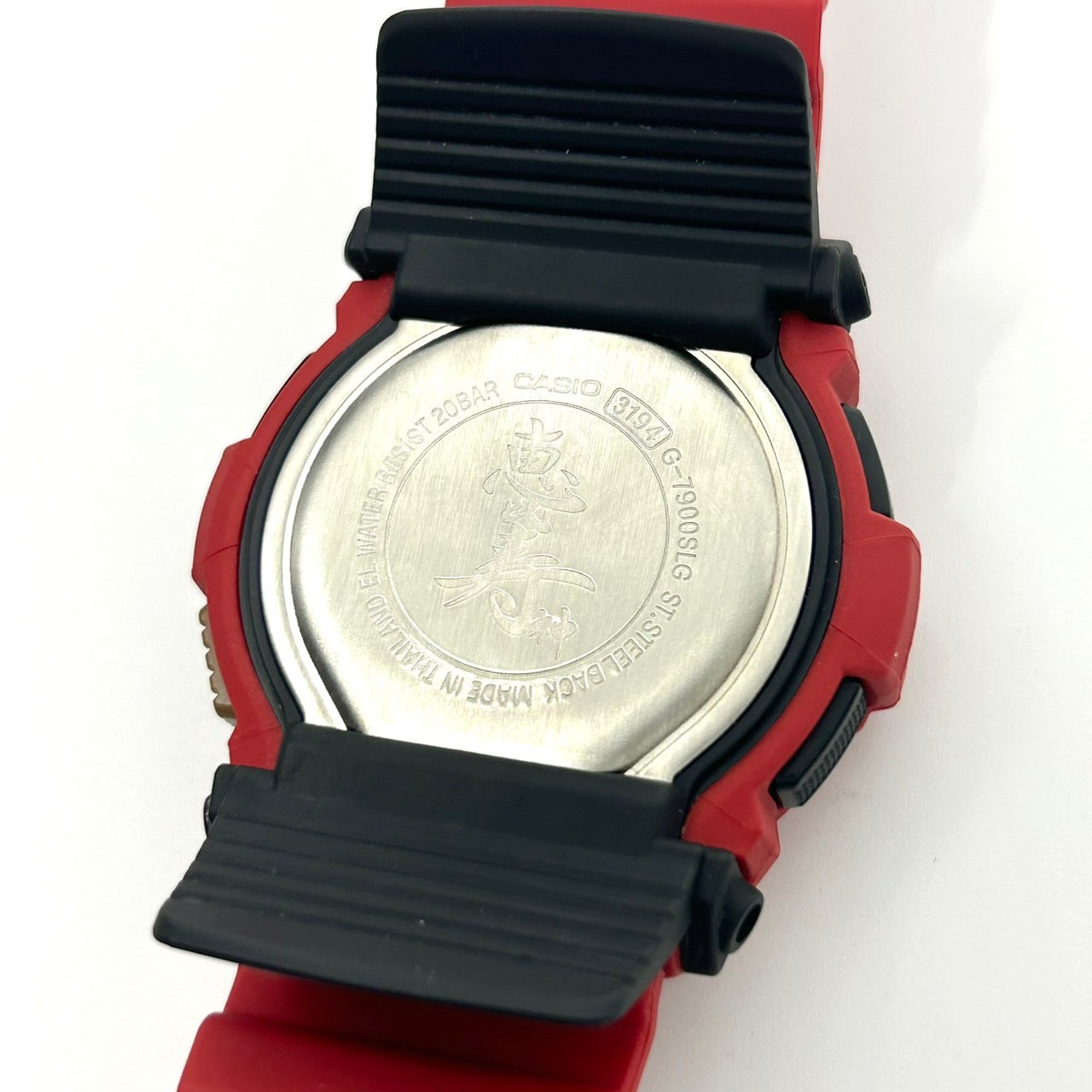 【未使用級／稼働品／箱付き】CASIO G-SHOCK Gショック G-7900SLG 七福神 寿老人モデル メンズ腕時計 デジタル レッド 耐衝撃構造 20気圧防水 タイドグラフ ムーンデータ 限定モデル スペシャルカラー クリーニング済み G