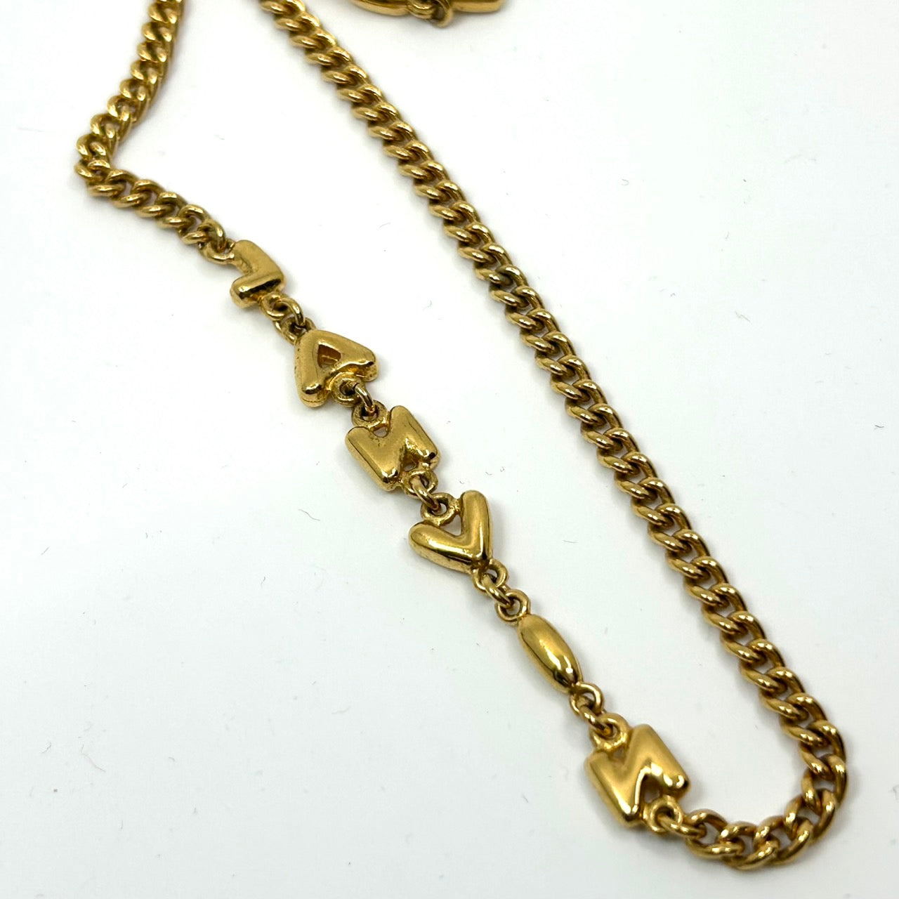 ランバン LANVIN ゴールドカラー ネックレス ロゴ文字 ロゴデザイン 金 ヴィンテージ アクセサリー レディース I5