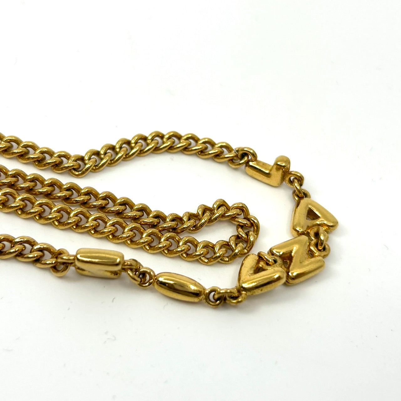 ランバン LANVIN ゴールドカラー ネックレス ロゴ文字 ロゴデザイン 金 ヴィンテージ アクセサリー レディース I5