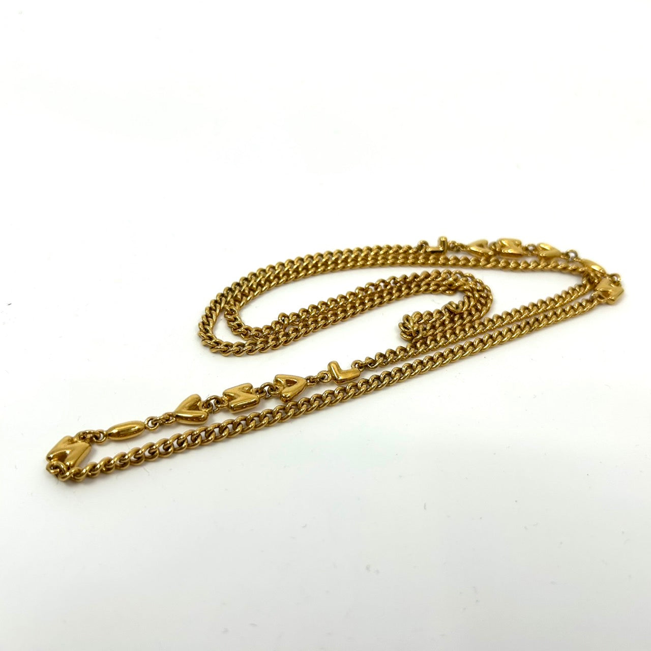 ランバン LANVIN ゴールドカラー ネックレス ロゴ文字 ロゴデザイン 金 ヴィンテージ アクセサリー レディース I5