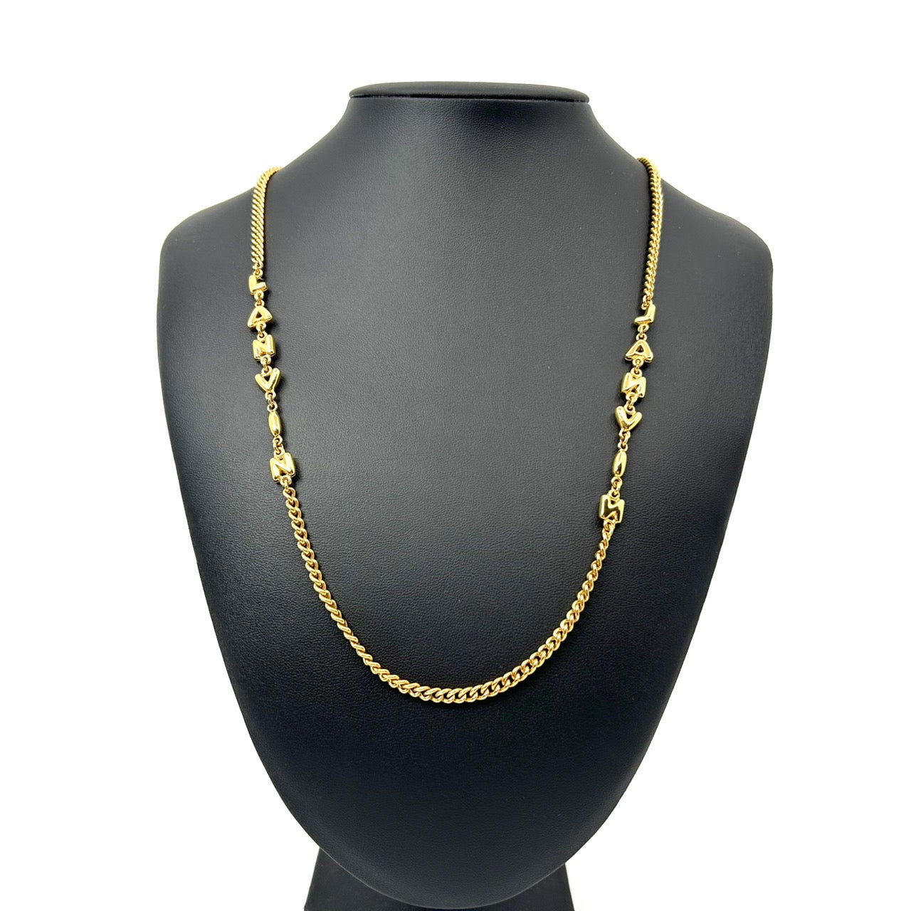 ランバン LANVIN ゴールドカラー ネックレス ロゴ文字 ロゴデザイン 金 ヴィンテージ アクセサリー レディース I5