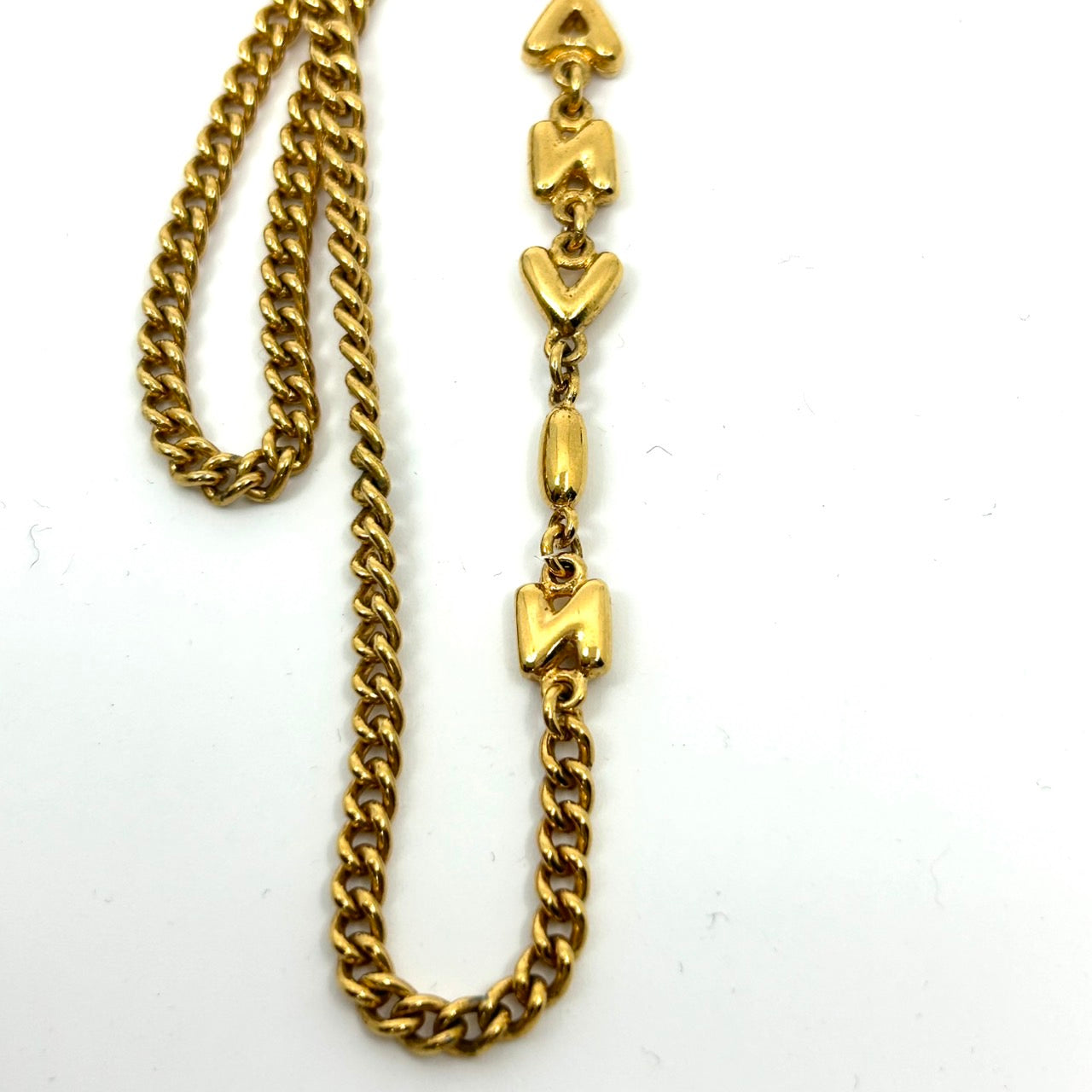 ランバン LANVIN ゴールドカラー ネックレス ロゴ文字 ロゴデザイン 金 ヴィンテージ アクセサリー レディース I5