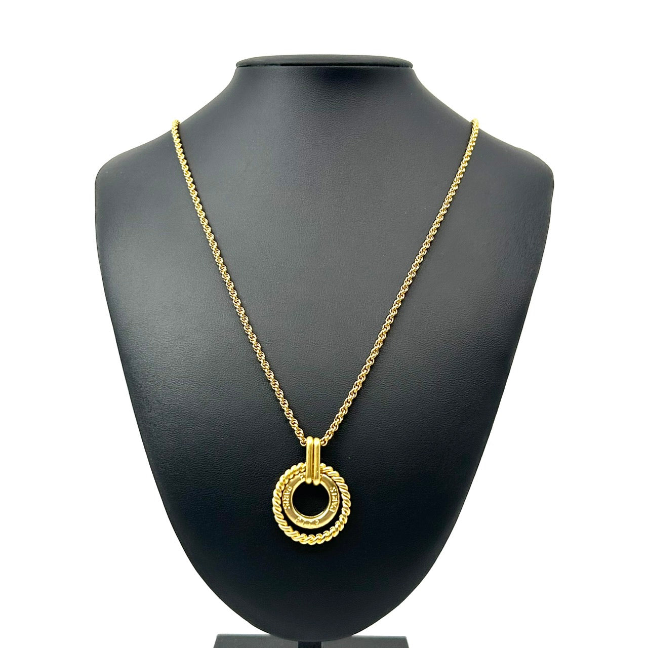 エル ELLE PARIS ゴールドカラー 金 ネックレス ペンダント ロゴチャーム付き ヴィンテージ アクセサリー レディース ジュエリー I8