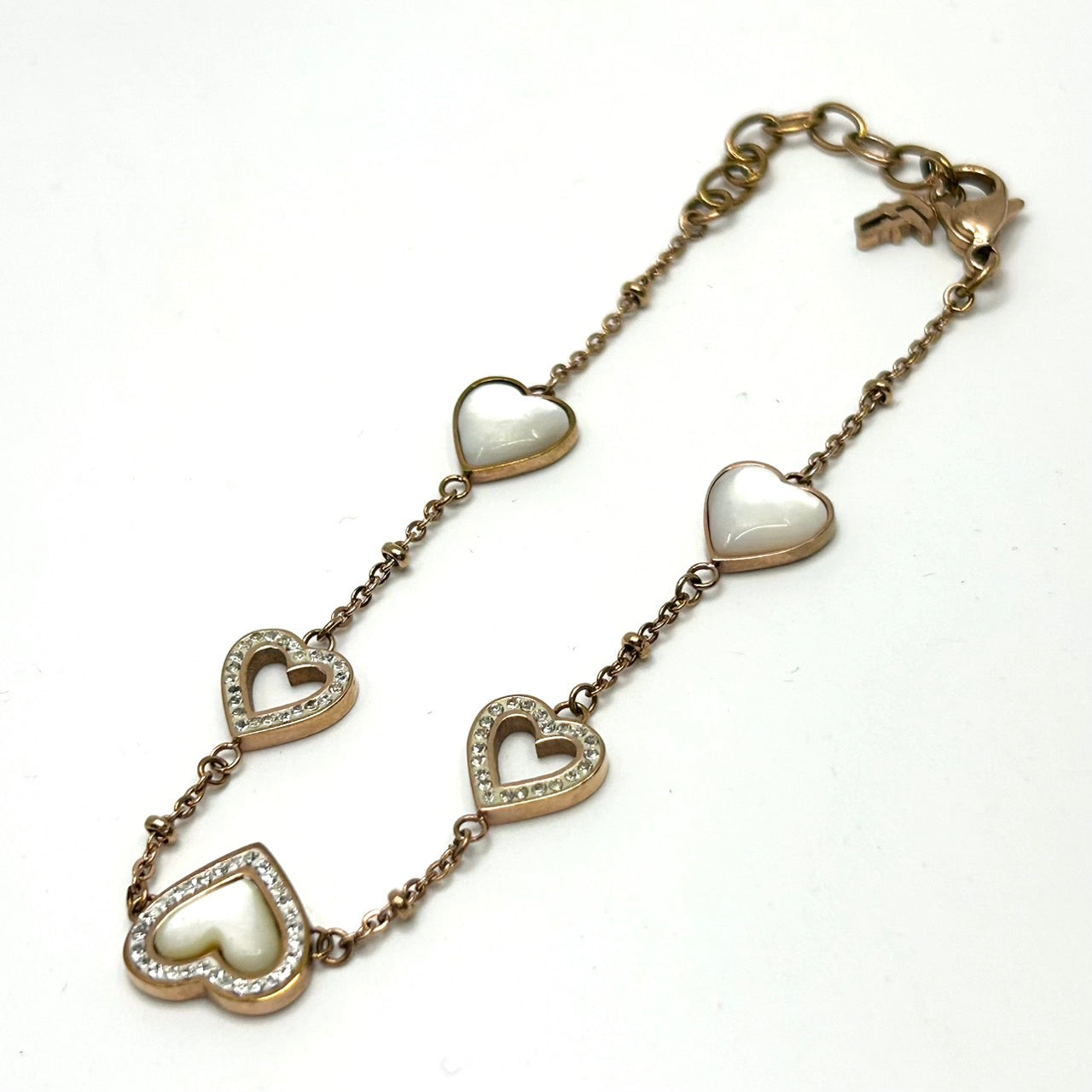 フォリフォリ Folli Follie シルバー ネックレス レディース ハート 連結 ストーン ペンダント バングル 高級感 上品 アクセサリー I8