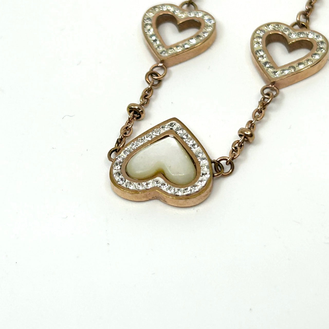 フォリフォリ Folli Follie シルバー ネックレス レディース ハート 連結 ストーン ペンダント バングル 高級感 上品 アクセサリー I8