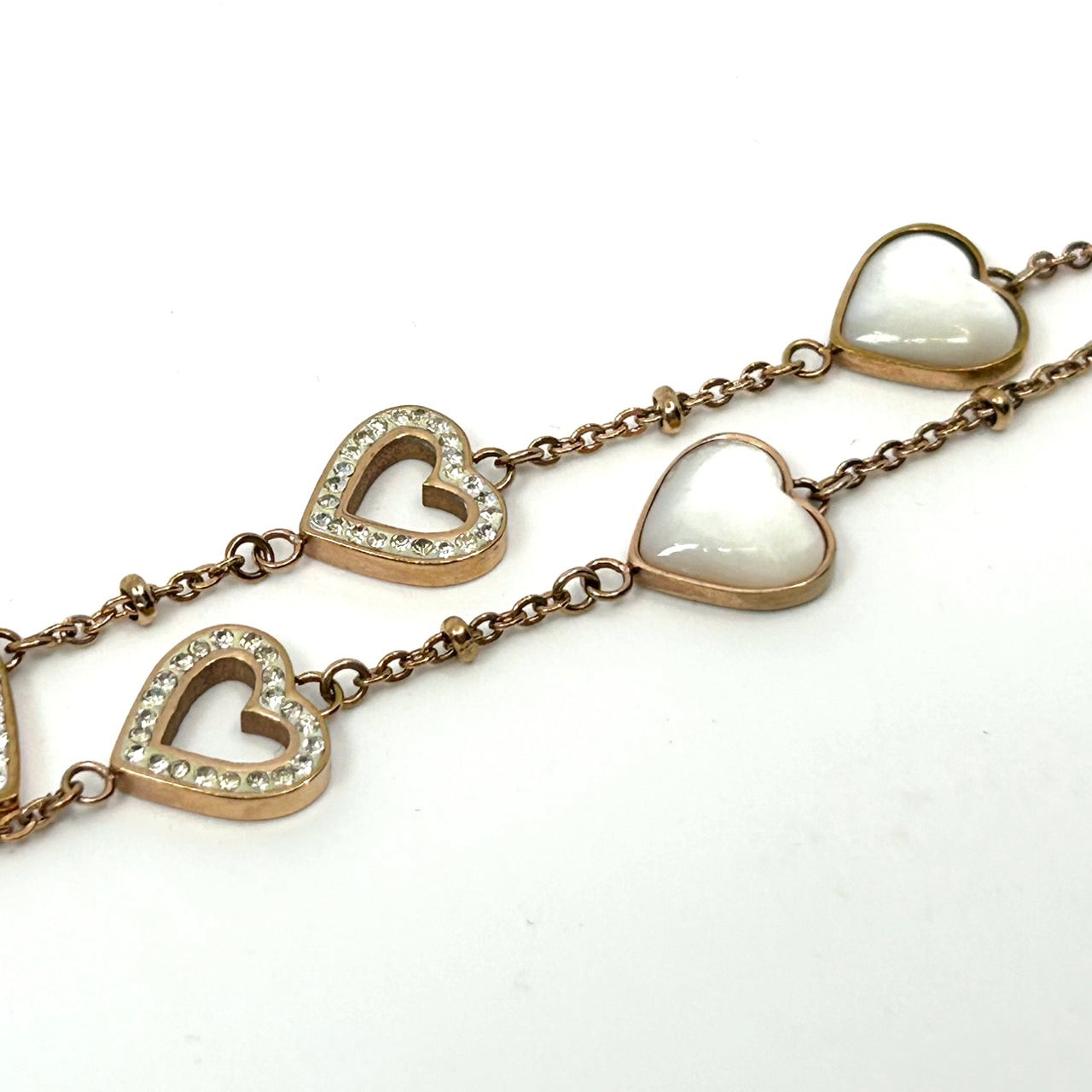 フォリフォリ Folli Follie シルバー ネックレス レディース ハート 連結 ストーン ペンダント バングル 高級感 上品 アクセサリー I8