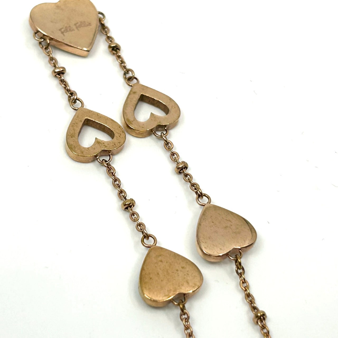 フォリフォリ Folli Follie シルバー ネックレス レディース ハート 連結 ストーン ペンダント バングル 高級感 上品 アクセサリー I8