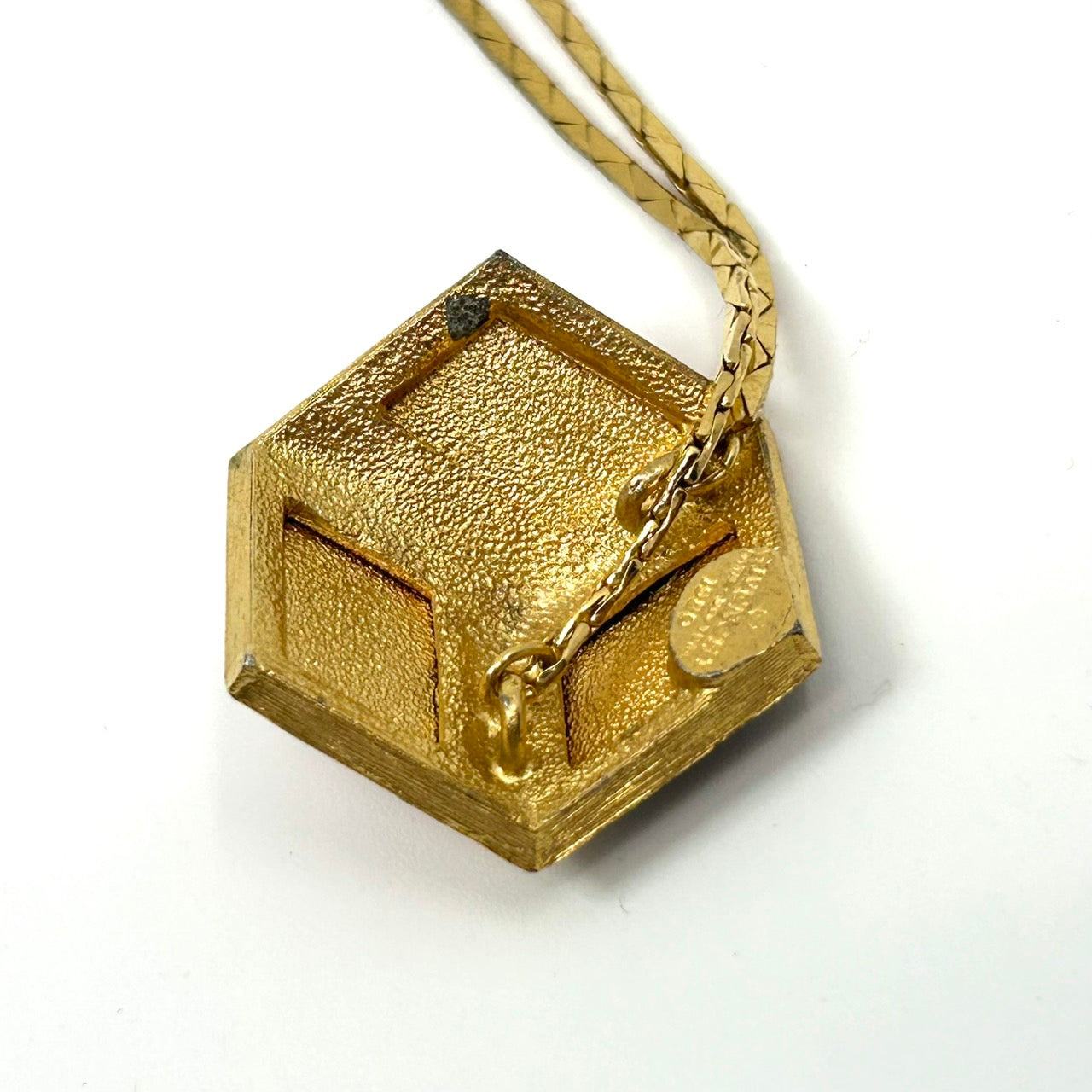 GIVENCHY ジバンシー ネックレス ペンダント スクエア型 赤 レッド 黒 ブラック バイカラー ゴールドカラー ヴィンテージ アクセサリー ジュエリー レディース I8