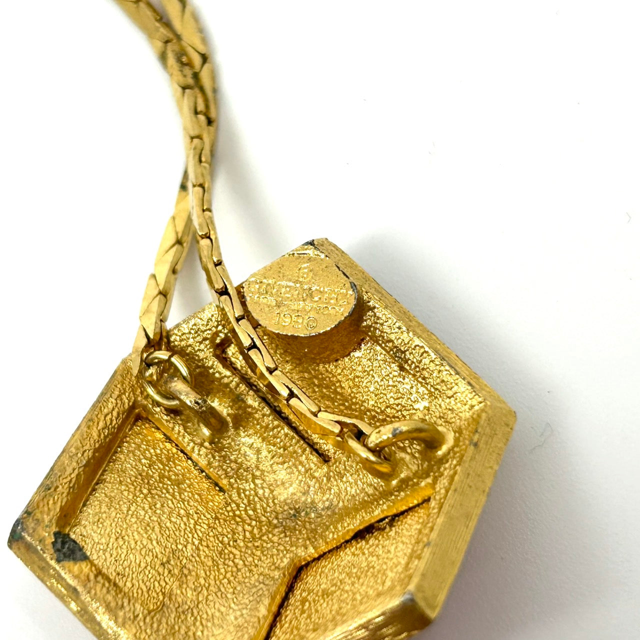 GIVENCHY ジバンシー ネックレス ペンダント スクエア型 赤 レッド 黒 ブラック バイカラー ゴールドカラー ヴィンテージ アクセサリー ジュエリー レディース I8