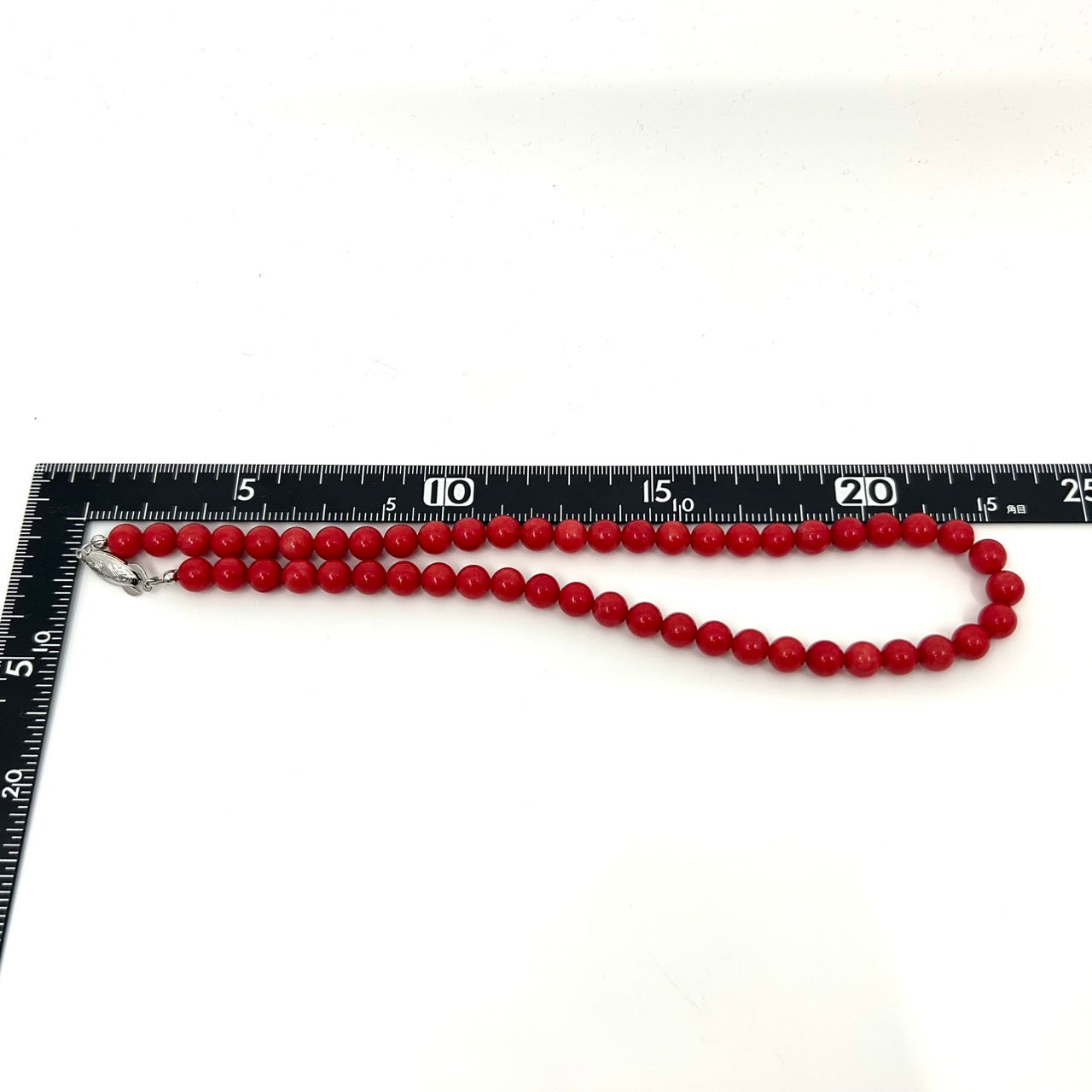 赤珊瑚 サンゴ ネックレス 丸玉 約8mm 玉 シルバー金具 本珊瑚 サンゴジュエリー レディース アクセサリー I9