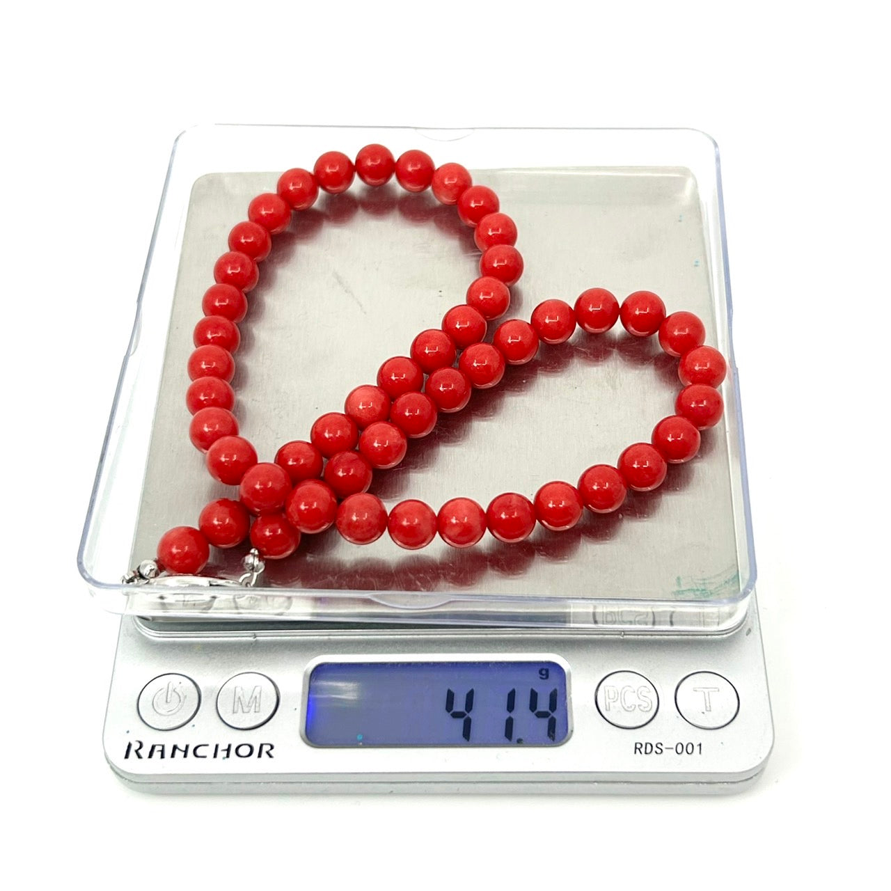 赤珊瑚 サンゴ ネックレス 丸玉 約8mm 玉 シルバー金具 本珊瑚 サンゴジュエリー レディース アクセサリー I9