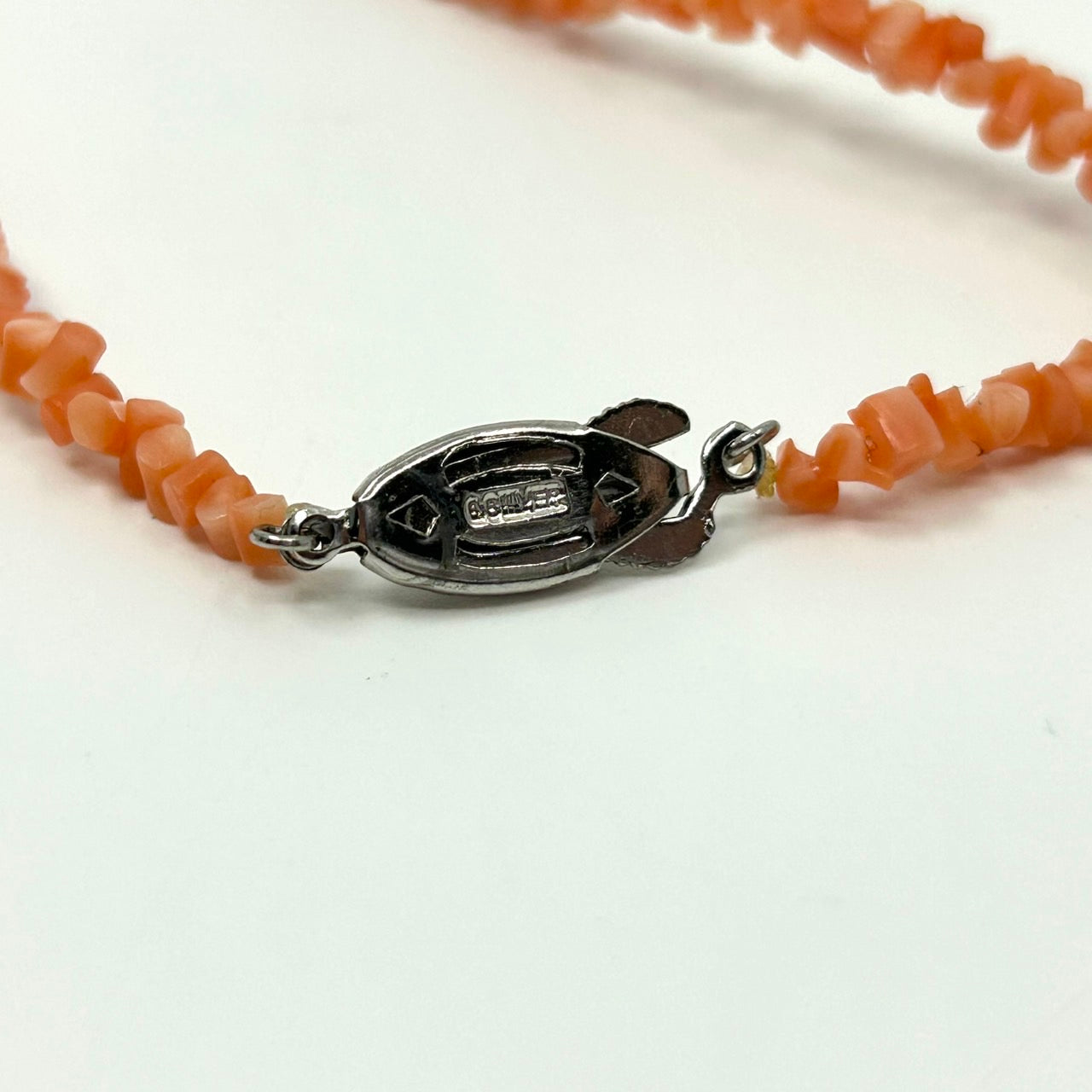 上品なオレンジ珊瑚 サンゴ ネックレス 天然素材 2連 ロングネックレス 留め具シルバー レディース アクセサリー I9