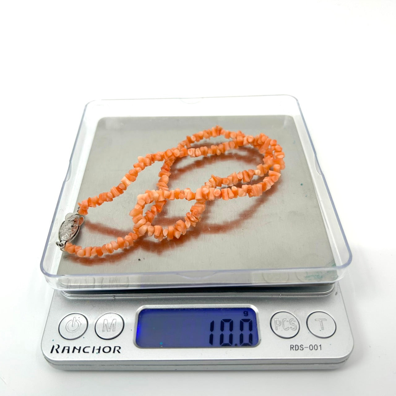 上品なオレンジ珊瑚 サンゴ ネックレス 天然素材 2連 ロングネックレス 留め具シルバー レディース アクセサリー I9