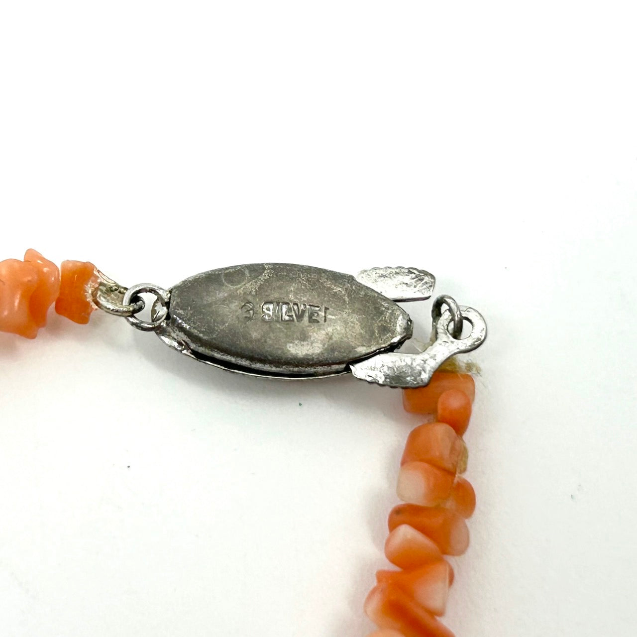 ヴィンテージ 天然サンゴ 珊瑚 ネックレス ペンダント 2連 オレンジ ピンクカラー チップデザイン 留め具付き レディース アクセサリー I9