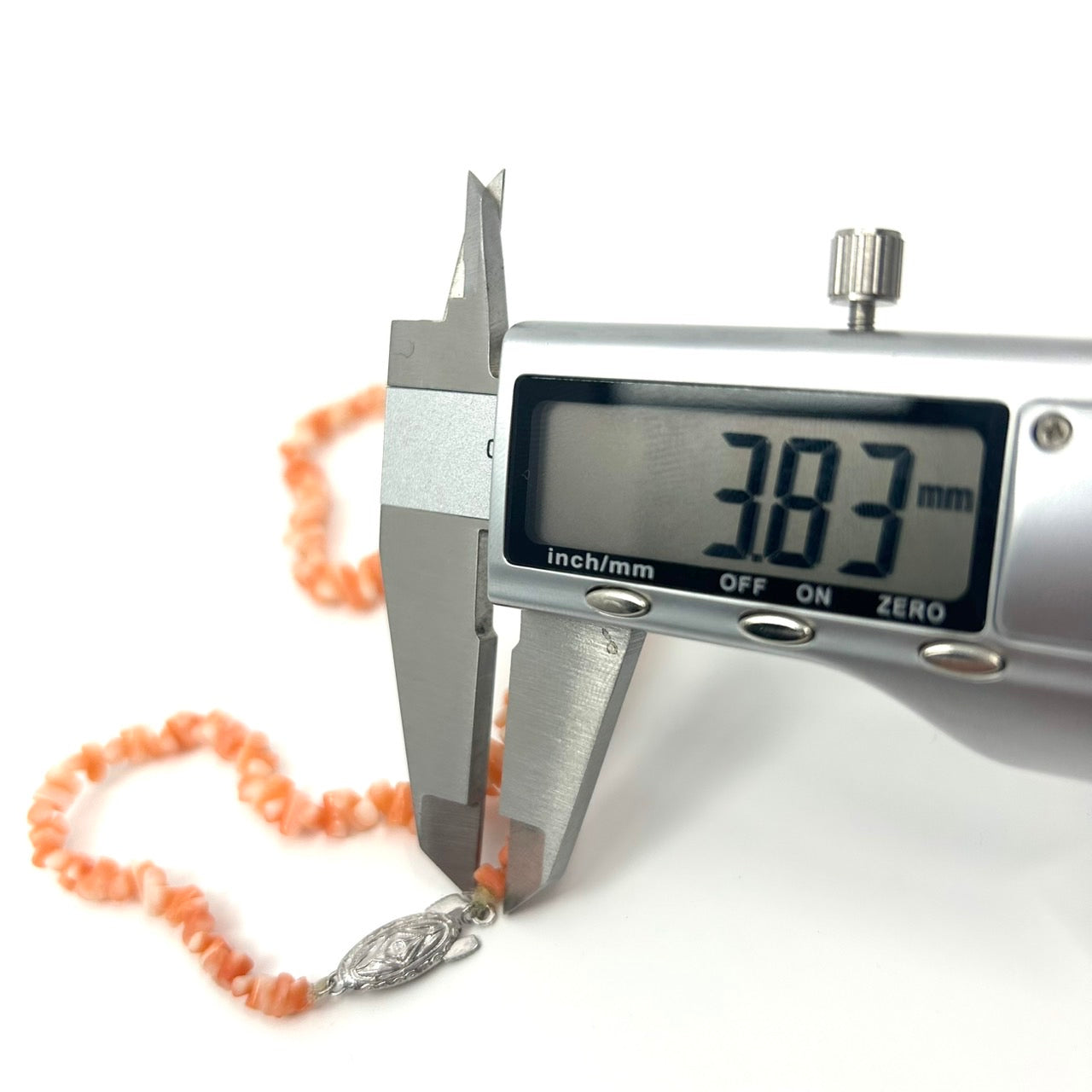 ヴィンテージ 天然サンゴ 珊瑚 ネックレス ペンダント 2連 オレンジ ピンクカラー チップデザイン 留め具付き レディース アクセサリー I9