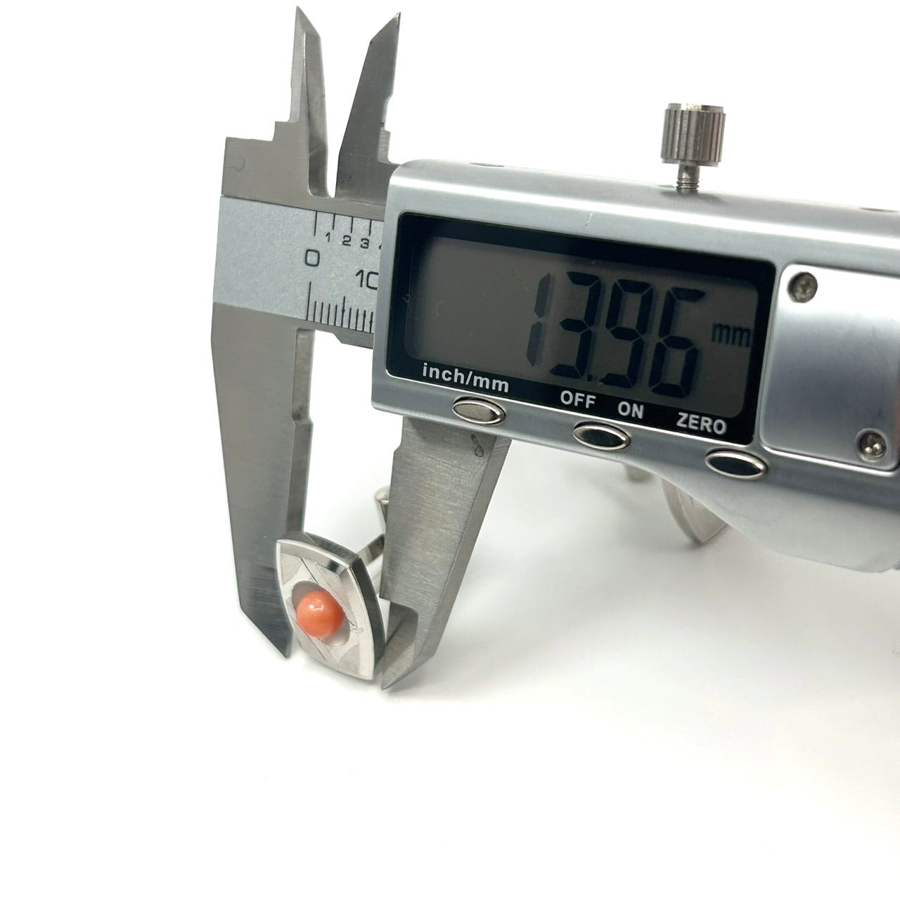 ヴィンテージ 赤珊瑚 レッド カフスボタン メンズ アクセサリー シルバー台座 フォーマル スーツ ビジネス 高級感 ギフト I9