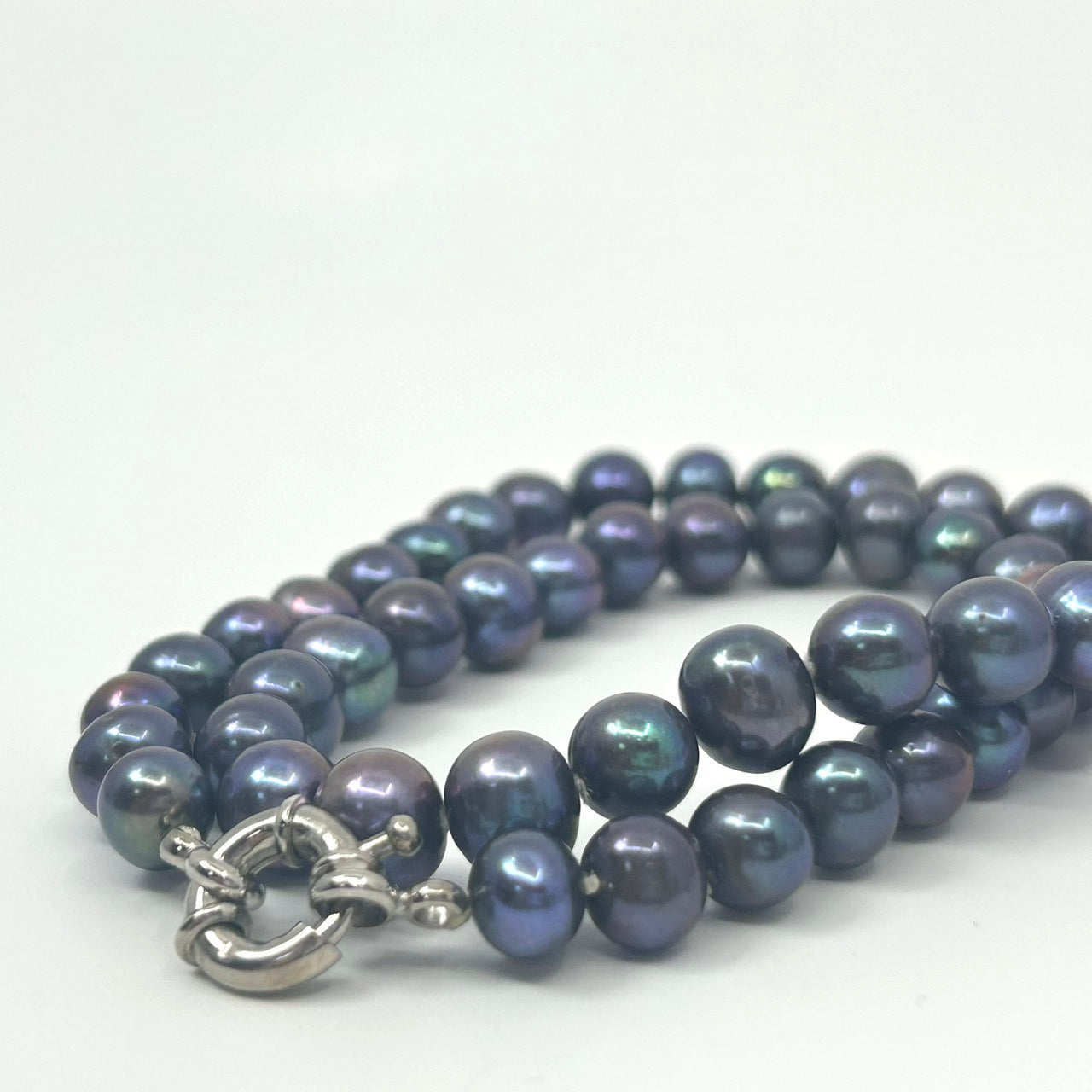 ブラックパール ネックレス ラウンド淡水真珠 本真珠 シルバー留め具 クラシカル エレガント ジュエリー フォーマルアクセサリー I10