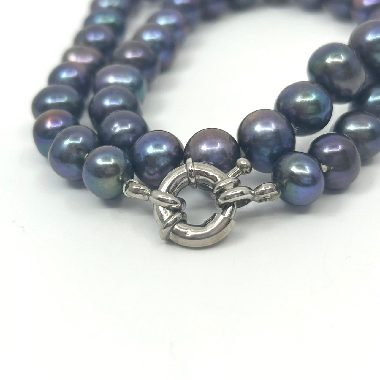 ブラックパール ネックレス ラウンド淡水真珠 本真珠 シルバー留め具 クラシカル エレガント ジュエリー フォーマルアクセサリー I10