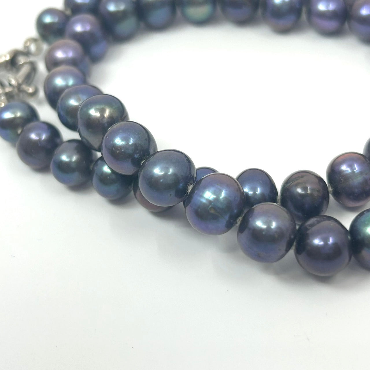 ブラックパール ネックレス ラウンド淡水真珠 本真珠 シルバー留め具 クラシカル エレガント ジュエリー フォーマルアクセサリー I10