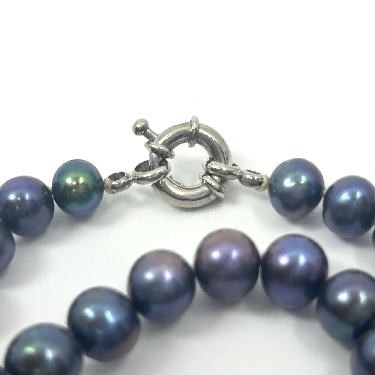 ブラックパール ネックレス ラウンド淡水真珠 本真珠 シルバー留め具 クラシカル エレガント ジュエリー フォーマルアクセサリー I10