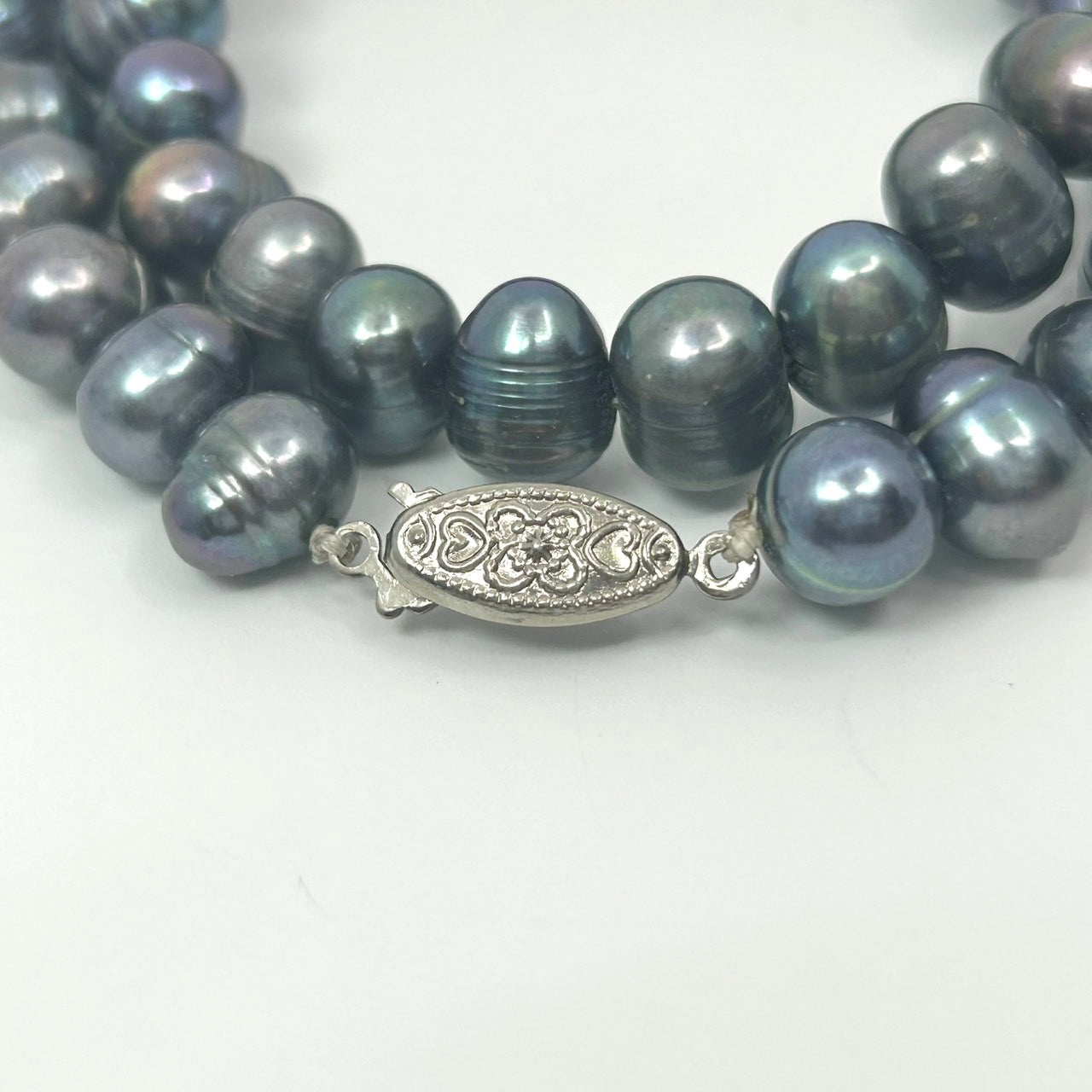 ブラックパール ネックレス バロック淡水真珠 本真珠 グラデーション シルバー金具 クラシカル ジュエリー アクセサリー I10