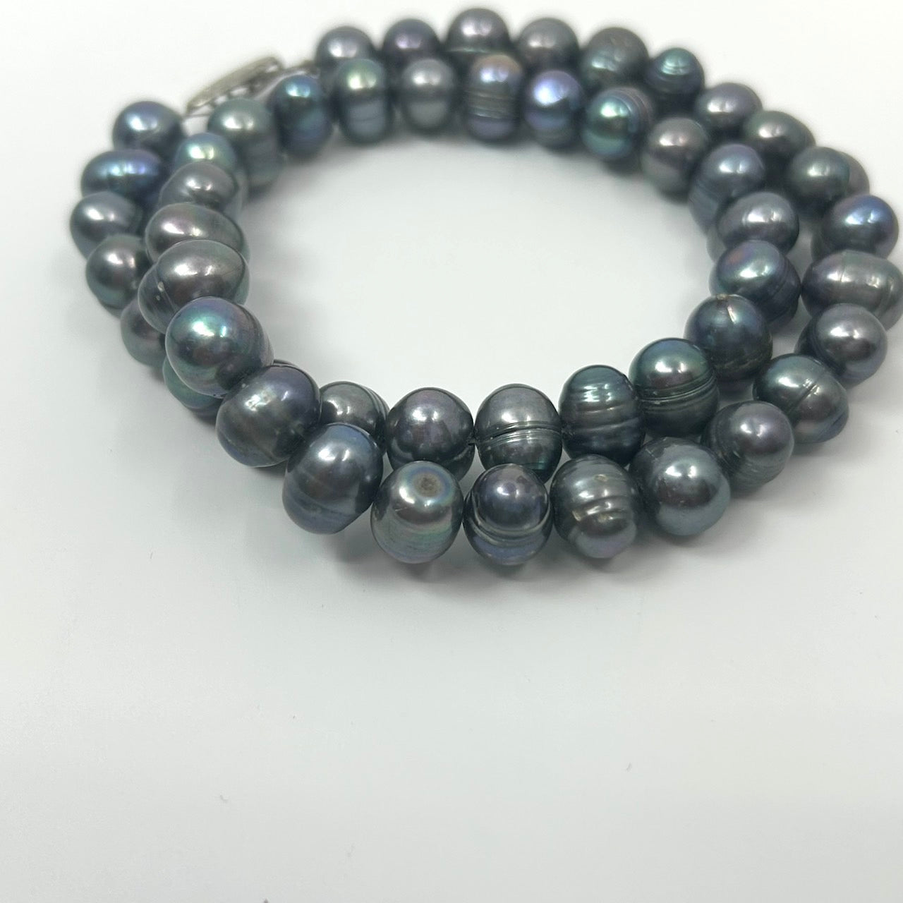 ブラックパール ネックレス バロック淡水真珠 本真珠 グラデーション シルバー金具 クラシカル ジュエリー アクセサリー I10