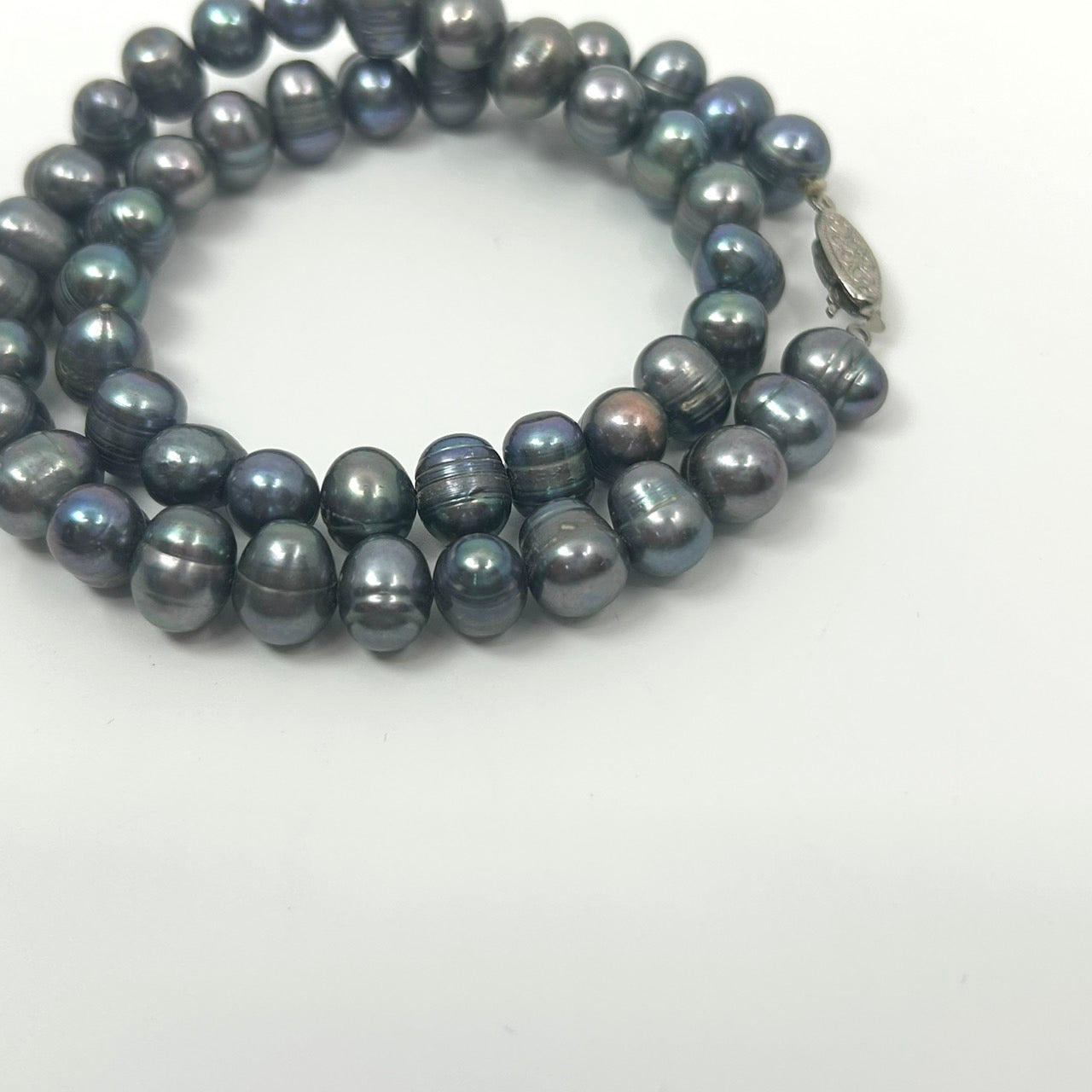 ブラックパール ネックレス バロック淡水真珠 本真珠 グラデーション シルバー金具 クラシカル ジュエリー アクセサリー I10