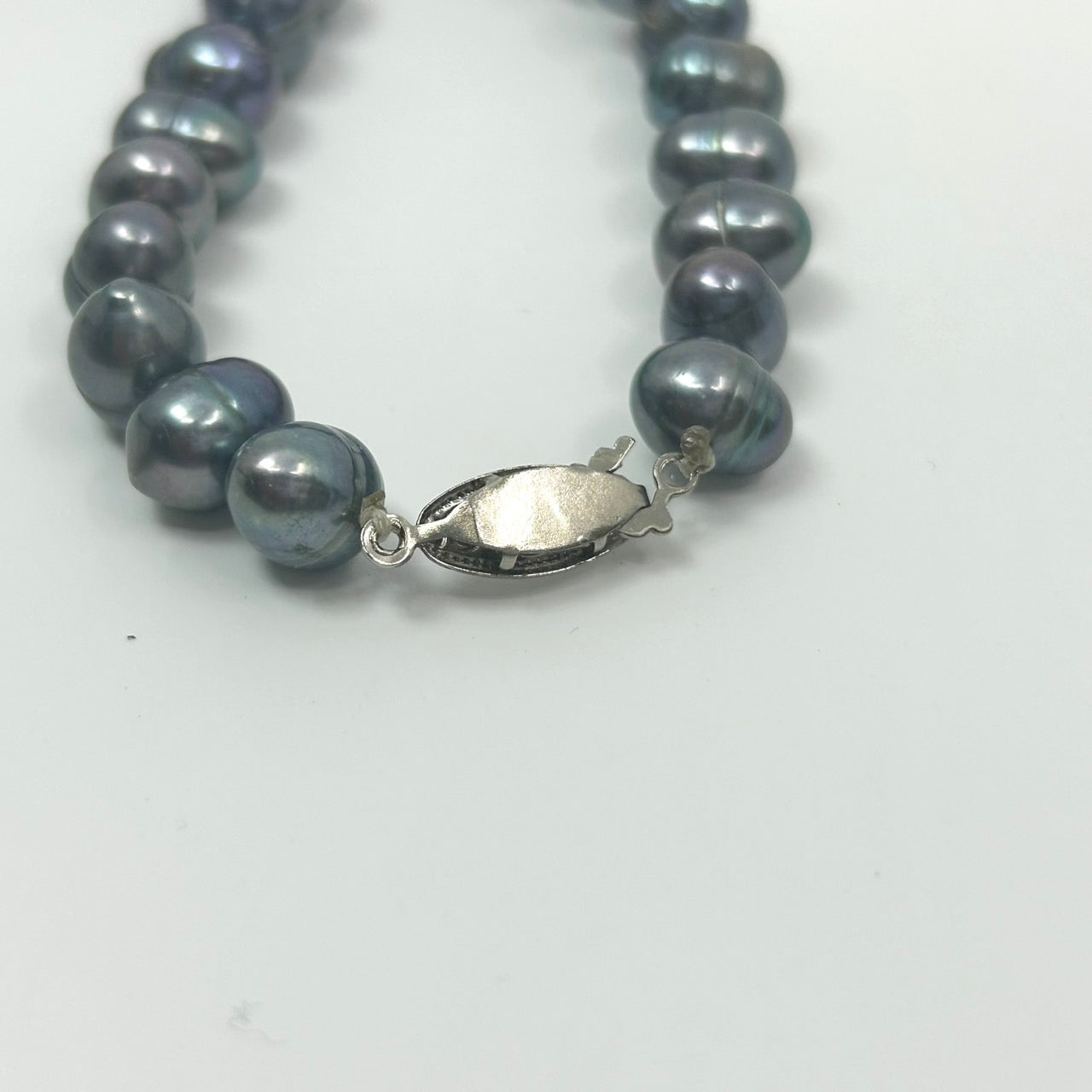 ブラックパール ネックレス バロック淡水真珠 本真珠 グラデーション シルバー金具 クラシカル ジュエリー アクセサリー I10