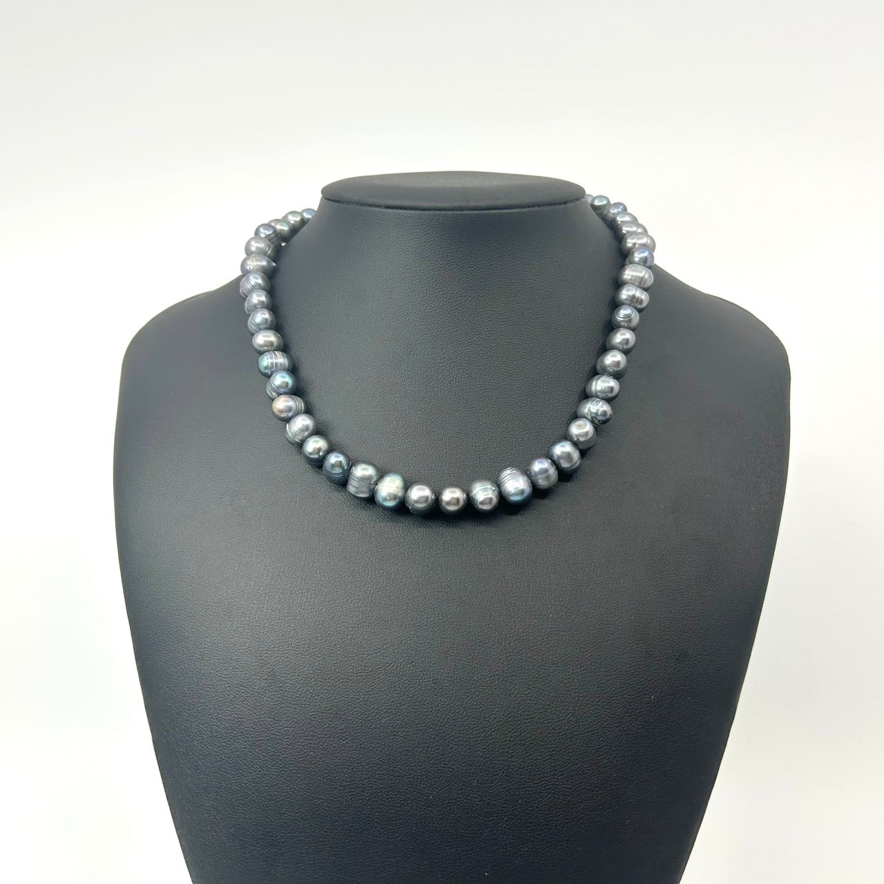 ブラックパール ネックレス バロック淡水真珠 本真珠 グラデーション シルバー金具 クラシカル ジュエリー アクセサリー I10