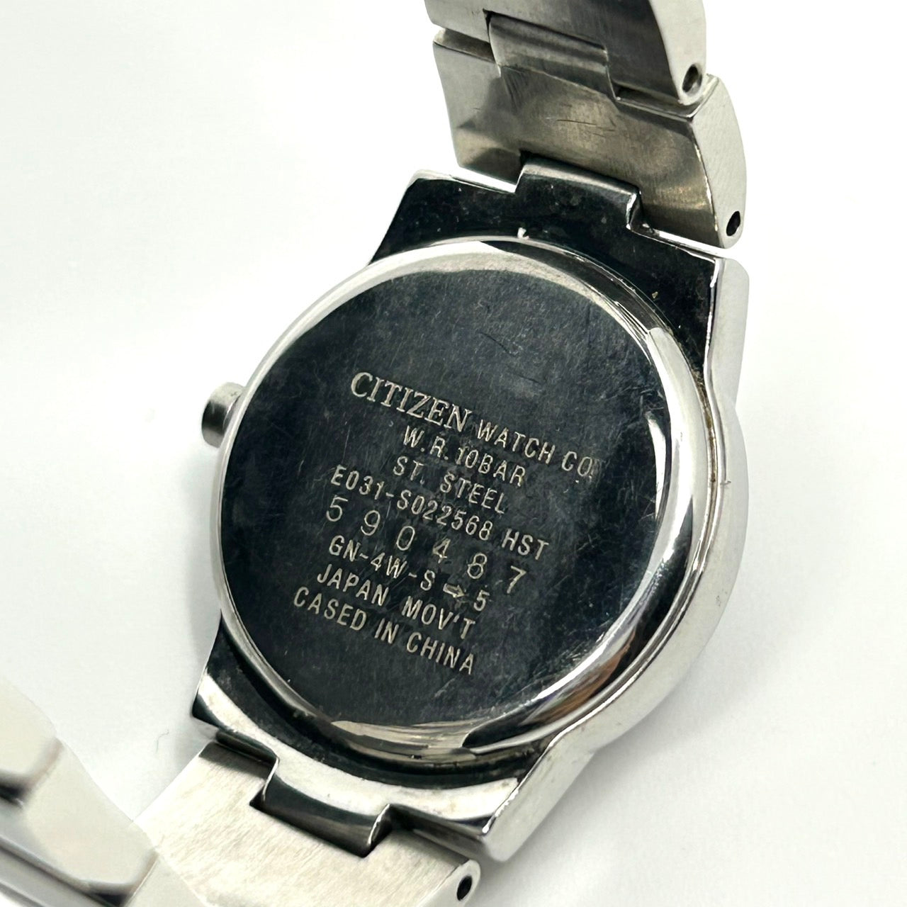 CITIZEN wicca シチズン ウィッカ エコドライブ E031-S022568 腕時計 レディース ソーラー アナログ パープルシェル文字盤 シルバー ピンク ローマ数字インデックス シェル 10気圧防水 稼働品 カラーストーン G5