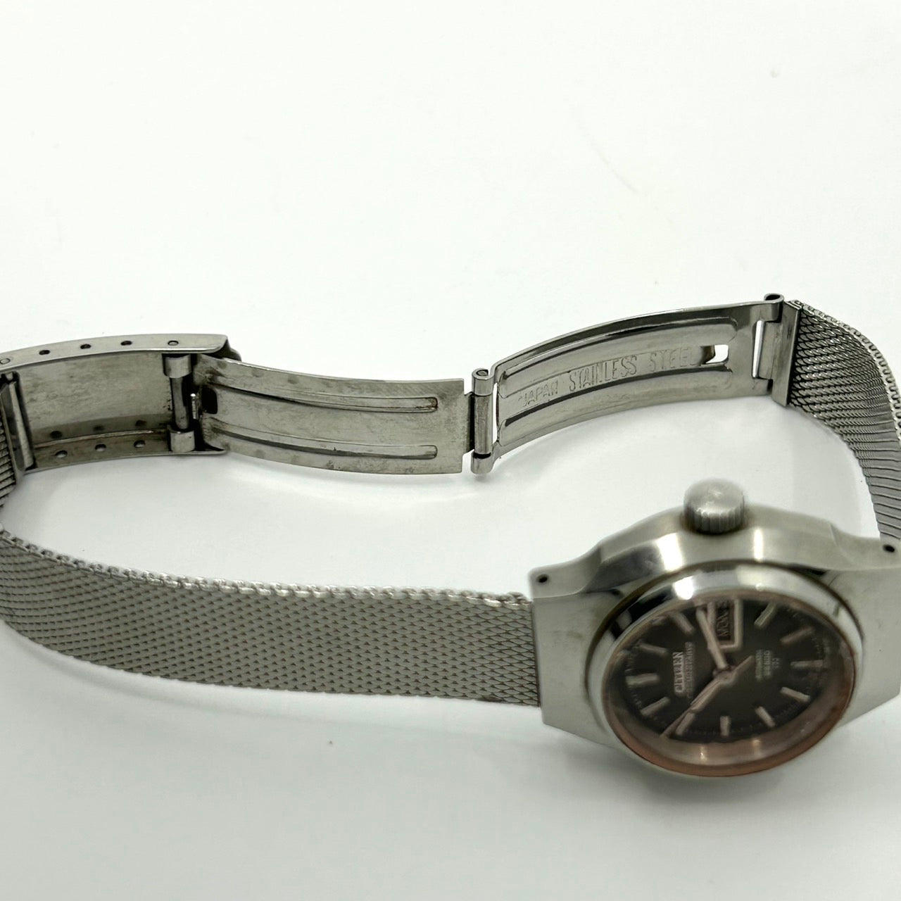 【稼働品】希少 シチズン コスモスターV2 腕時計 4-660536 Y 自動巻き 17石 デイデイト 黒文字盤 メンズ レディース ユニセックス ビンテージ アンティーク クラシック レトロ アナログ ドレスウォッチ シルバー クリーニング済 G5