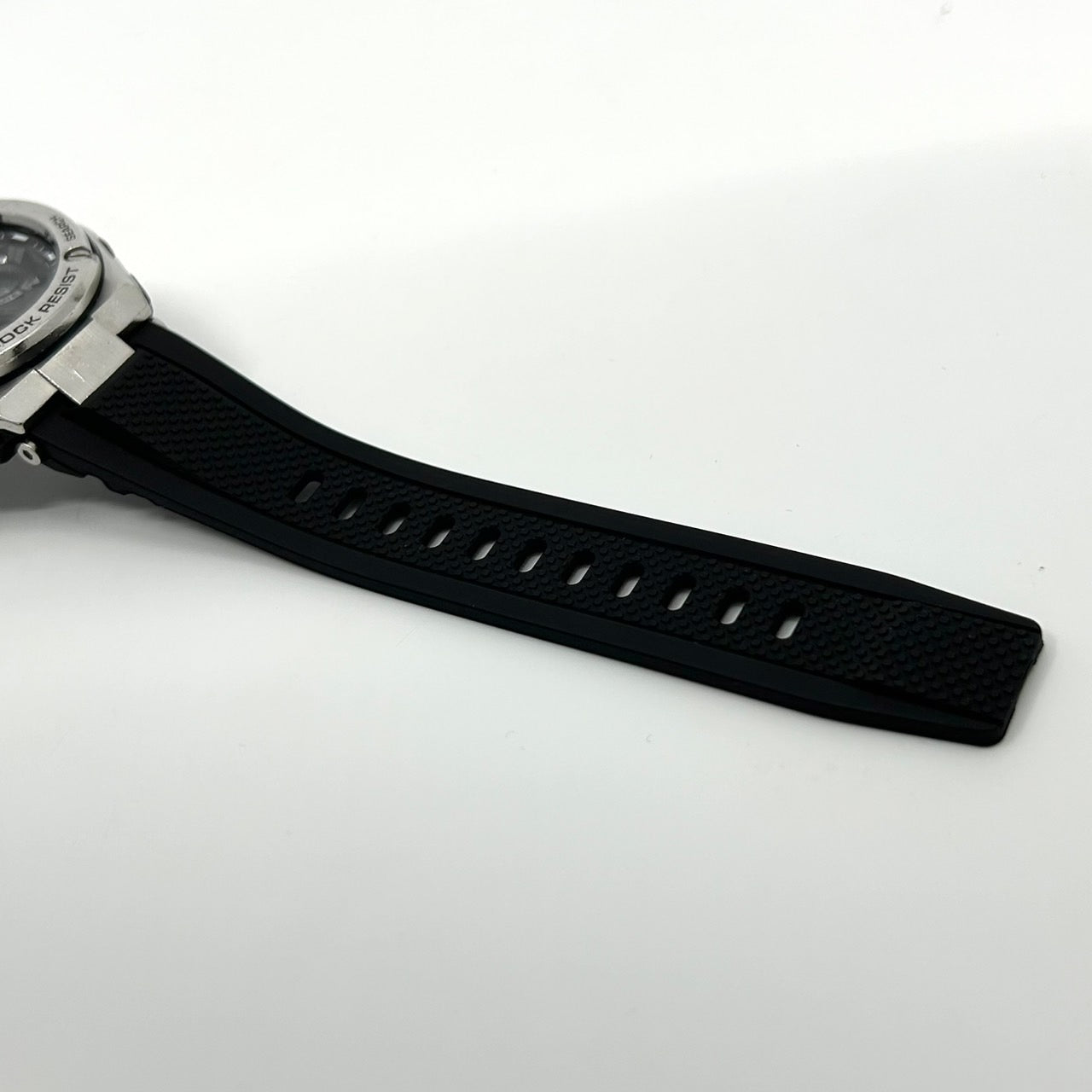 【稼働品】カシオ Gショック Gスチール 腕時計 GST-W110 メンズ タフソーラー 電波ソーラー デジアナ MULTI BAND 6 ブラック シルバー ラバーベルト ラウンド 高機能 耐衝撃構造 ストリート アウトドア カジュアル クリーニング済 G3