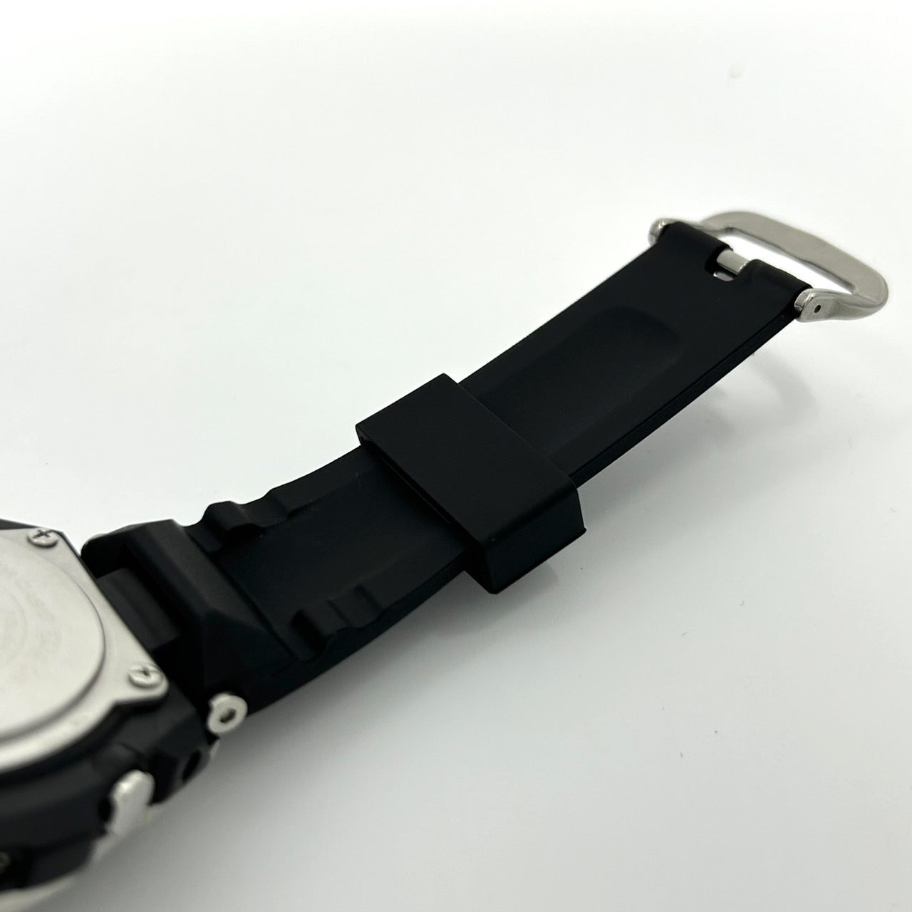 【稼働品】カシオ Gショック Gスチール 腕時計 GST-W110 メンズ タフソーラー 電波ソーラー デジアナ MULTI BAND 6 ブラック シルバー ラバーベルト ラウンド 高機能 耐衝撃構造 ストリート アウトドア カジュアル クリーニング済 G3