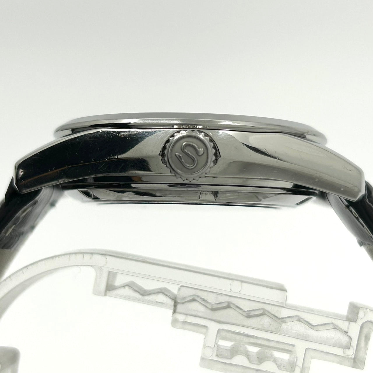 極美品 セイコー SEIKO プレサージュ 60周年記念 自動巻き メンズ腕時計 6R15-03K0 1956本限定 黒文字盤 デイト バックスケルトン レザー SS ドレスウォッチ エレガント クラシック G2