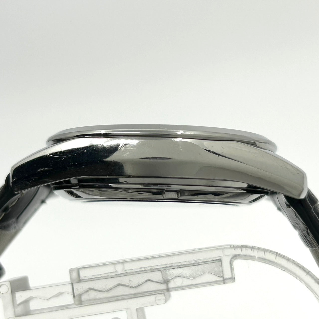 極美品 セイコー SEIKO プレサージュ 60周年記念 自動巻き メンズ腕時計 6R15-03K0 1956本限定 黒文字盤 デイト バックスケルトン レザー SS ドレスウォッチ エレガント クラシック G2