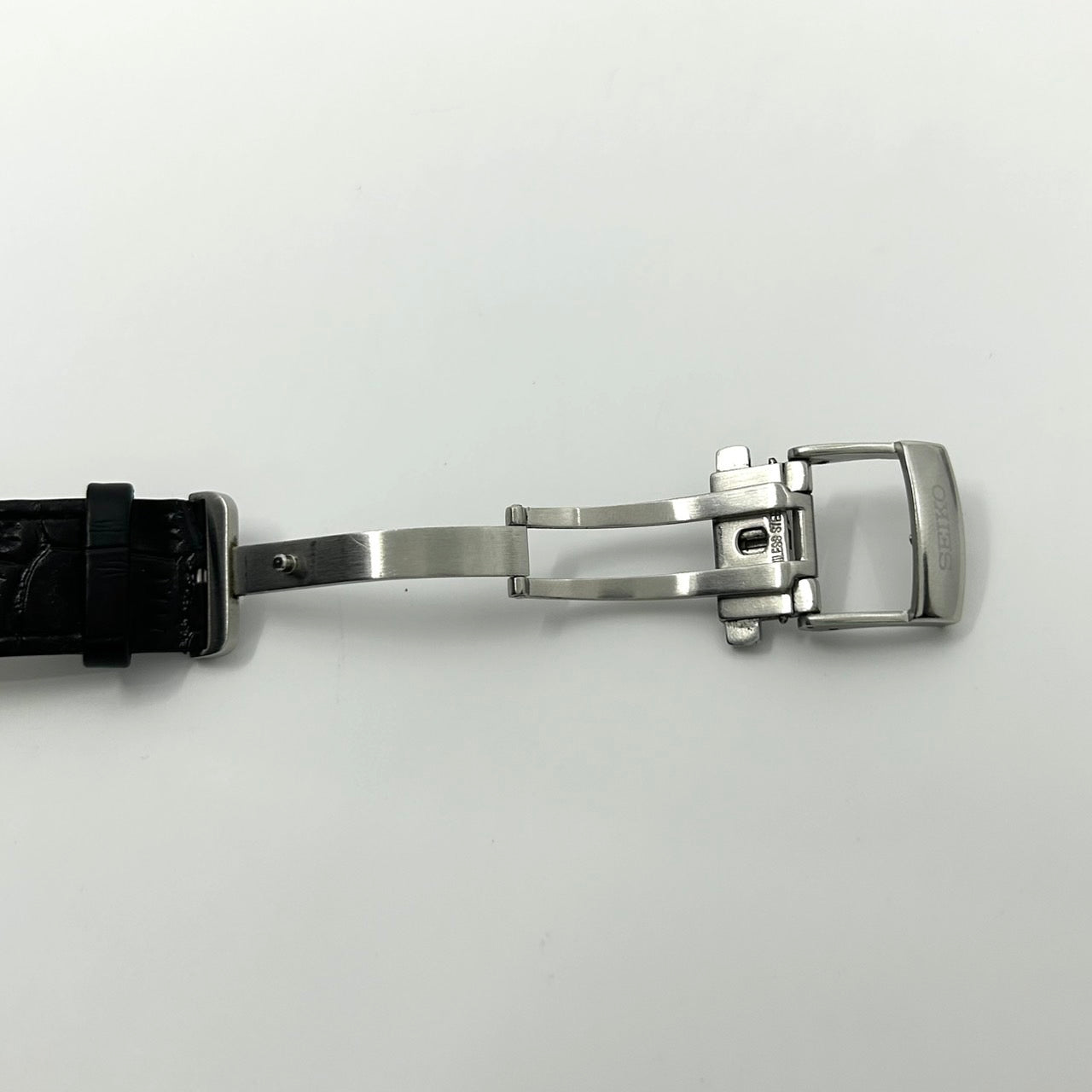 極美品 セイコー SEIKO プレサージュ 60周年記念 自動巻き メンズ腕時計 6R15-03K0 1956本限定 黒文字盤 デイト バックスケルトン レザー SS ドレスウォッチ エレガント クラシック G2