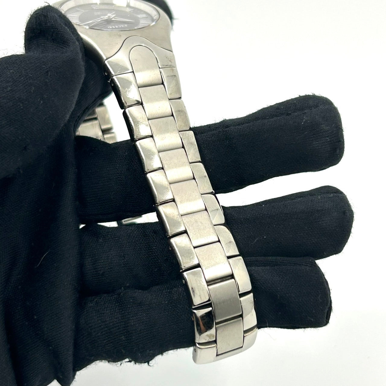 【稼働品】シチズン エクシード 腕時計 メンズ A780-H21602 TA エコドライブ チタン ソーラー 黒文字盤 アナログ シルバー 軽量 ビジネス クラシック エレガント シンプル スポーティー ドレスウォッチ クリーニング済 G2