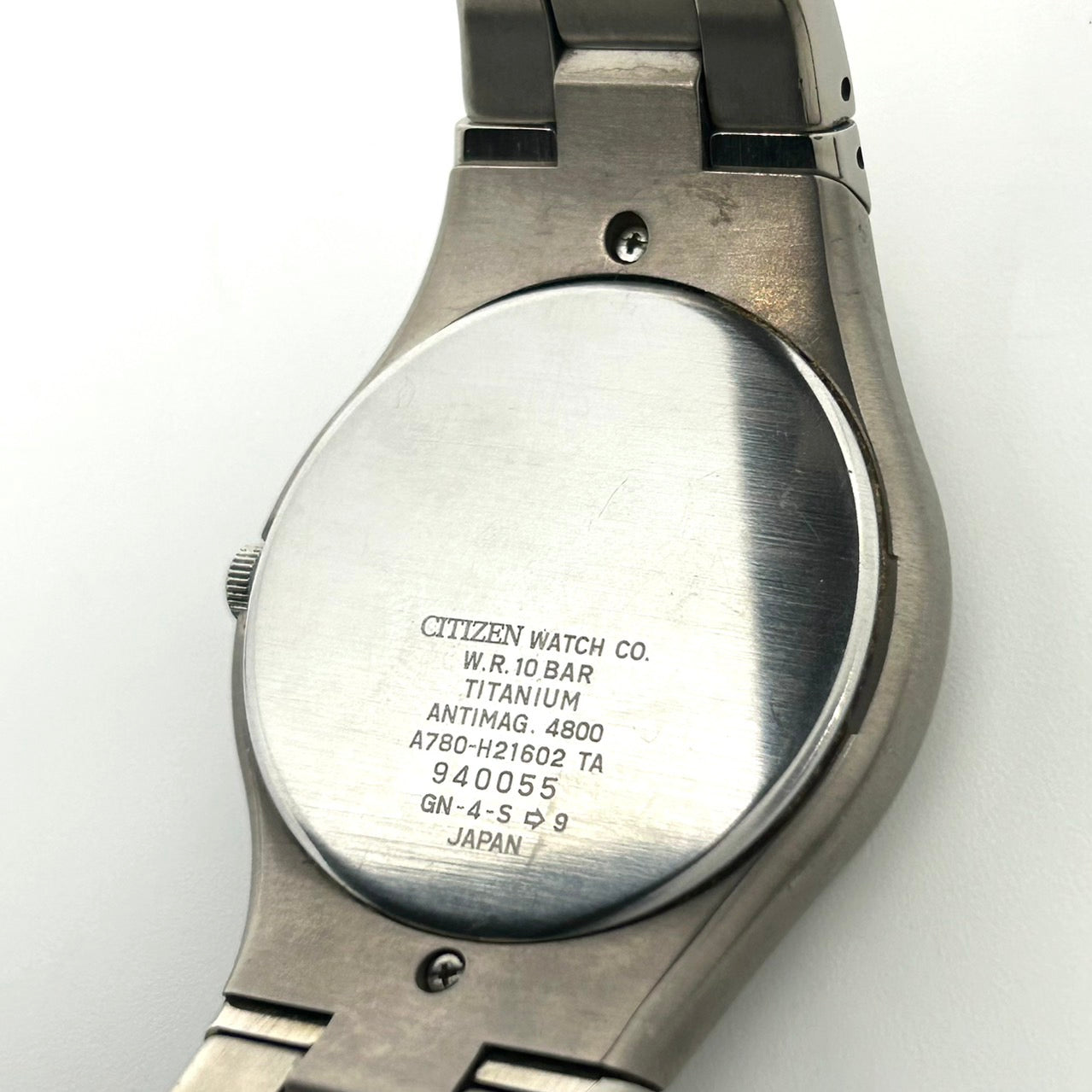 【稼働品】シチズン エクシード 腕時計 メンズ A780-H21602 TA エコドライブ チタン ソーラー 黒文字盤 アナログ シルバー 軽量 ビジネス クラシック エレガント シンプル スポーティー ドレスウォッチ クリーニング済 G2