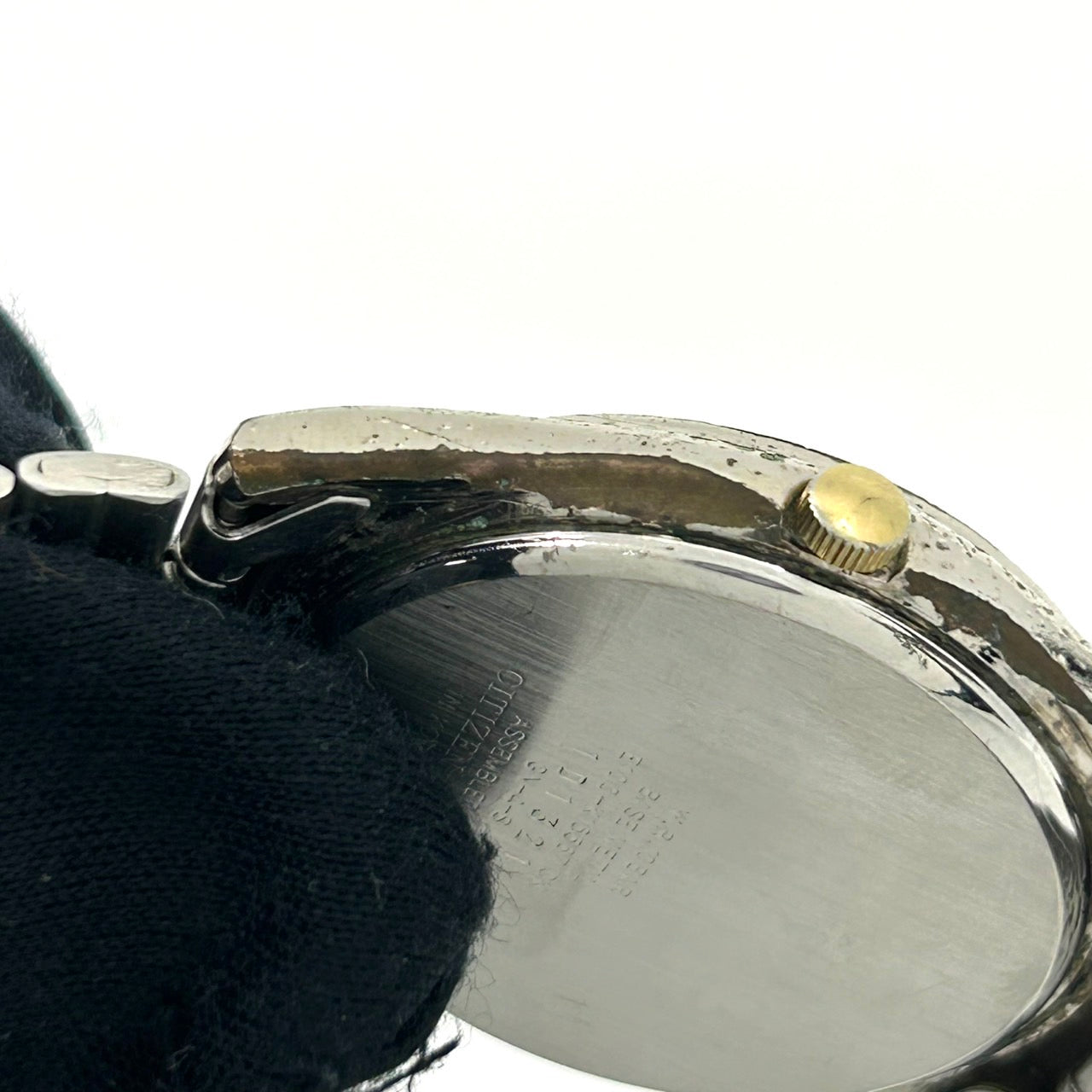 【稼働品】citizen シチズン ジャンクション エコドライブ 腕時計 E100-F0398T CK メンズ レディース ソーラー デイデイト アナログ ゴールド文字盤 コンビカラー ヴィンテージ クラシック カジュアル ビジネス 通勤 ユニセックス G1