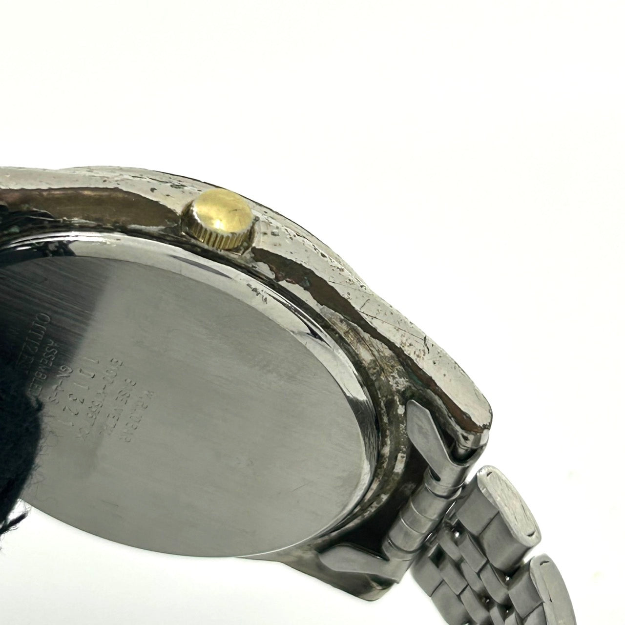 【稼働品】citizen シチズン ジャンクション エコドライブ 腕時計 E100-F0398T CK メンズ レディース ソーラー デイデイト アナログ ゴールド文字盤 コンビカラー ヴィンテージ クラシック カジュアル ビジネス 通勤 ユニセックス G1