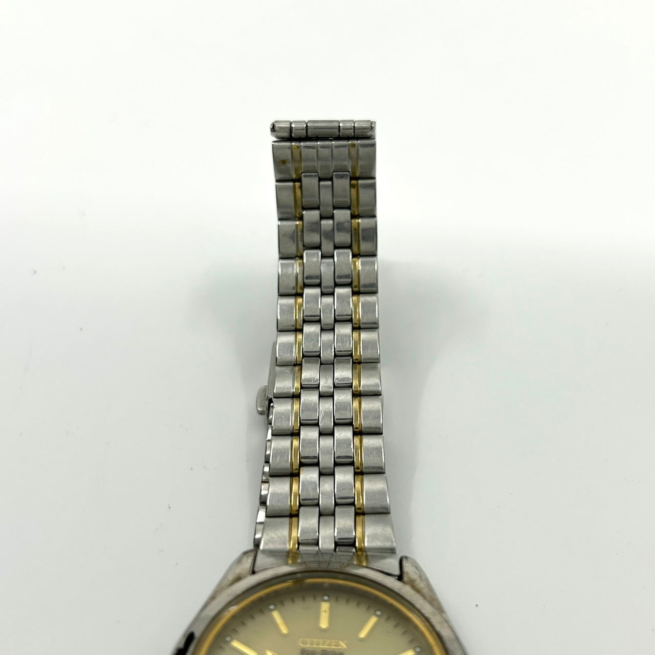 【稼働品】citizen シチズン ジャンクション エコドライブ 腕時計 E100-F0398T CK メンズ レディース ソーラー デイデイト アナログ ゴールド文字盤 コンビカラー ヴィンテージ クラシック カジュアル ビジネス 通勤 ユニセックス G1