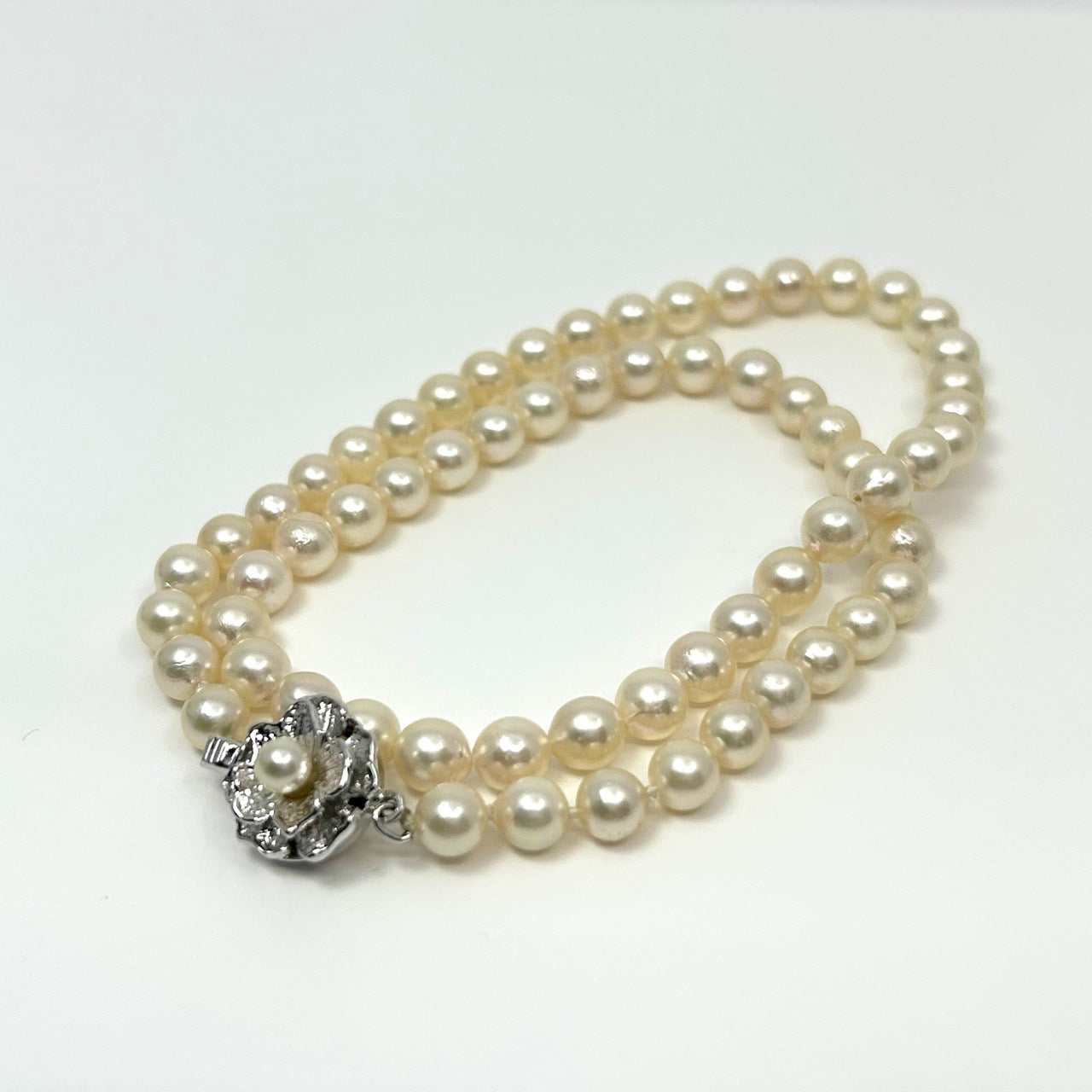 極美品 本真珠 あこや真珠 養殖パール ネックレス ホワイト ラウンド珠 6.0-6.4mm ペンダント レディース 冠婚葬祭 フォーマル カジュアル 45cm i5