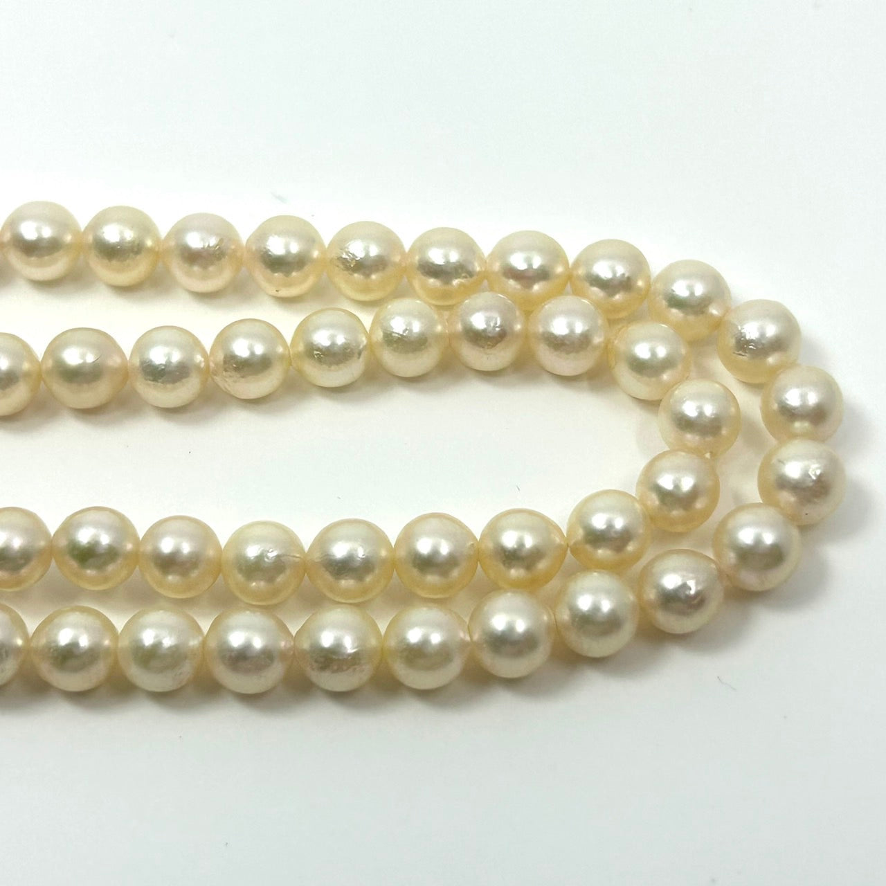 極美品 本真珠 あこや真珠 養殖パール ネックレス ホワイト ラウンド珠 6.0-6.4mm ペンダント レディース 冠婚葬祭 フォーマル カジュアル 45cm i5